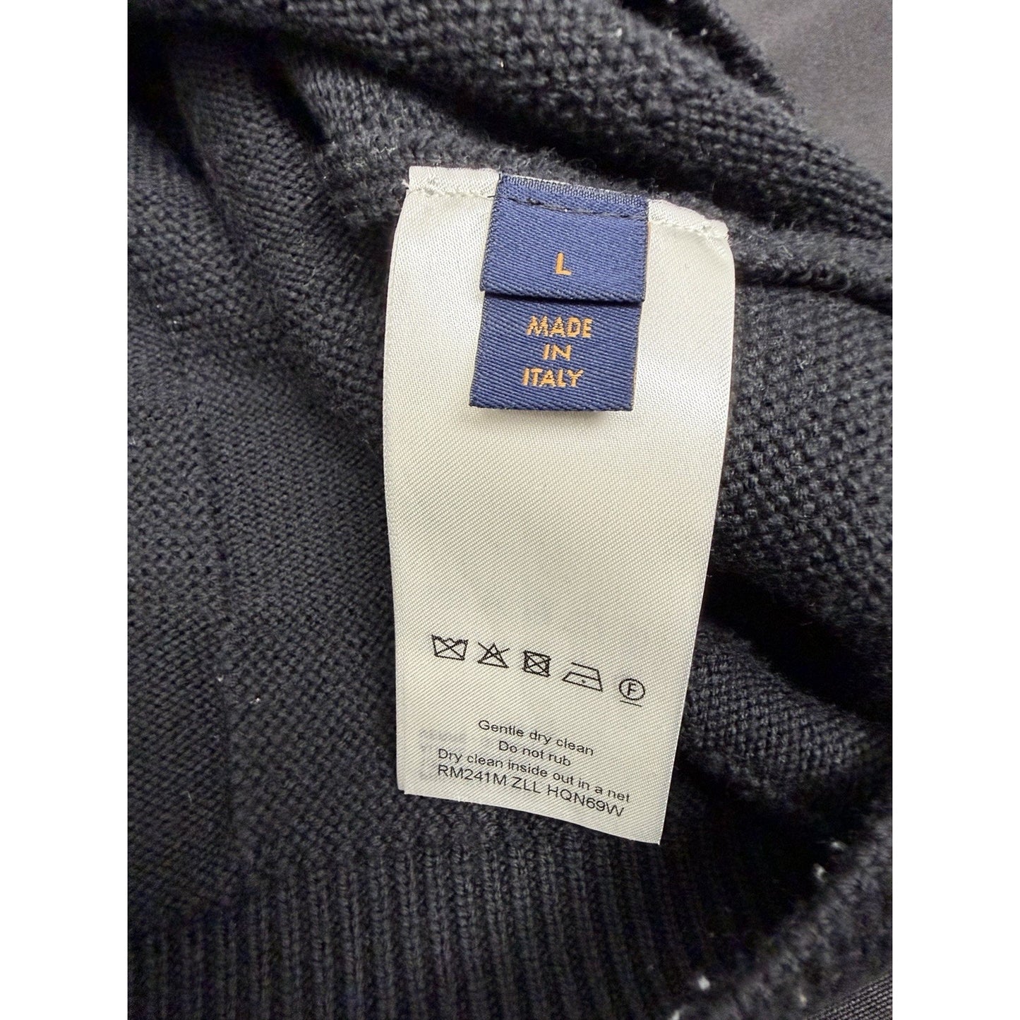 Louis Vuitton Pullover Sweater in Black Embellished Wool Damier