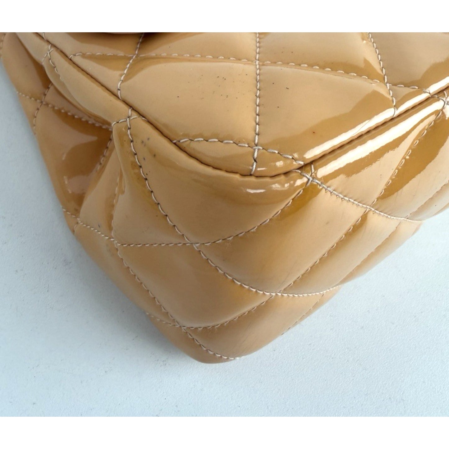 Chanel Classic Double Flap Jumbo Bag in Shiny Orange Patent Leather 2011 D1