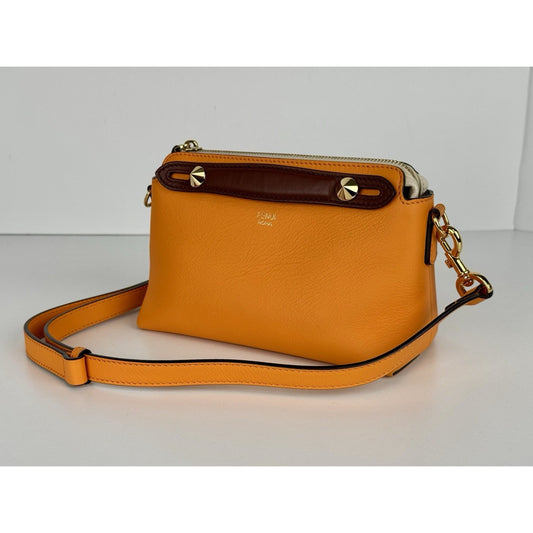 Fendi By The Way Leather Handbag Orange and Brown D-1
