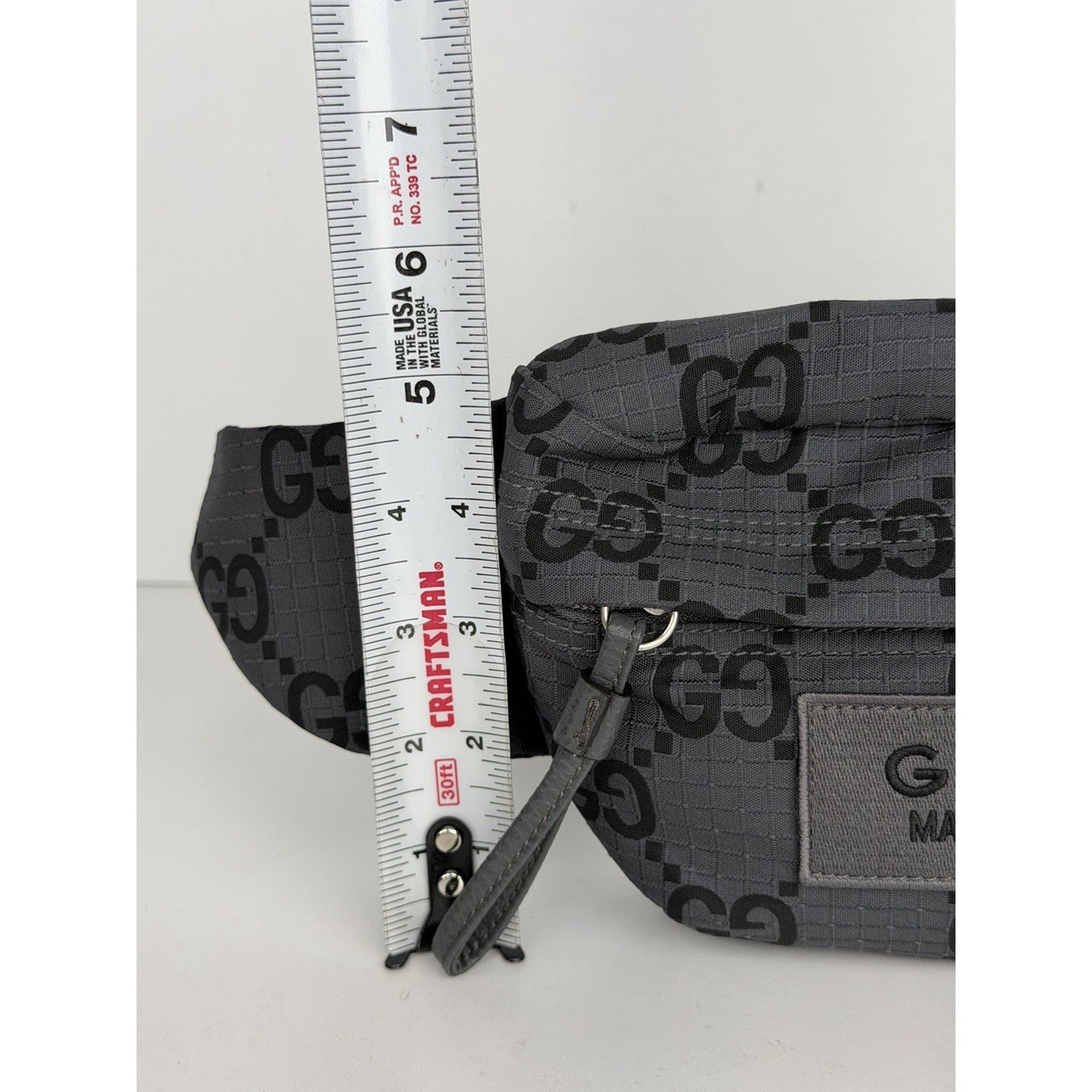 Gucci Belt Bag in Grey Ripstop GG Nylon and Leather for Men S17