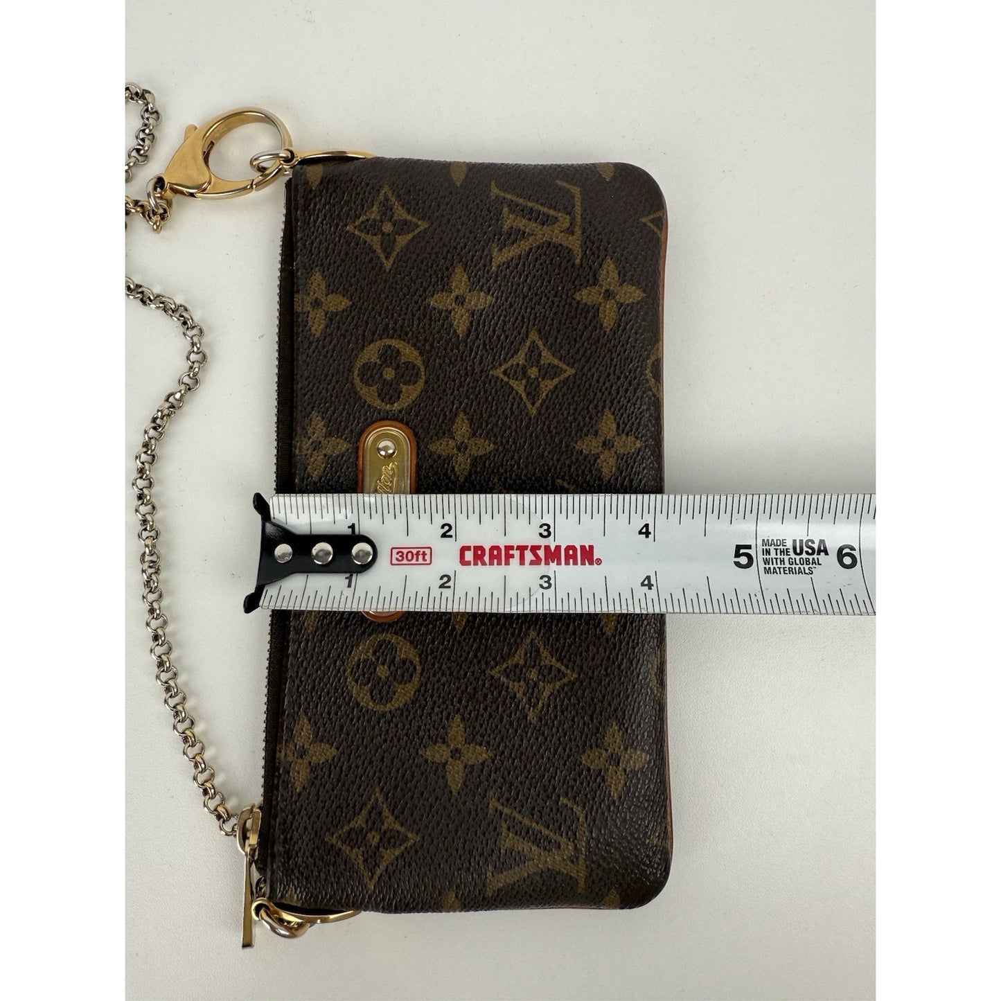 Louis Vuitton Pochette Milano Brown Coated Canvas Women's Shoulder Bag