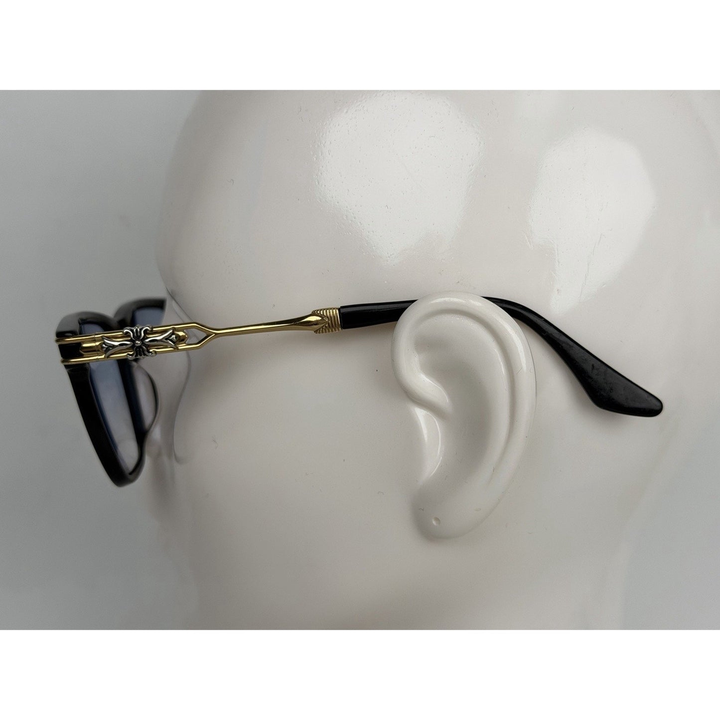 Chrome Hearts Eyeglasses Frame Titanium IP CH5605 Black&Gold K1