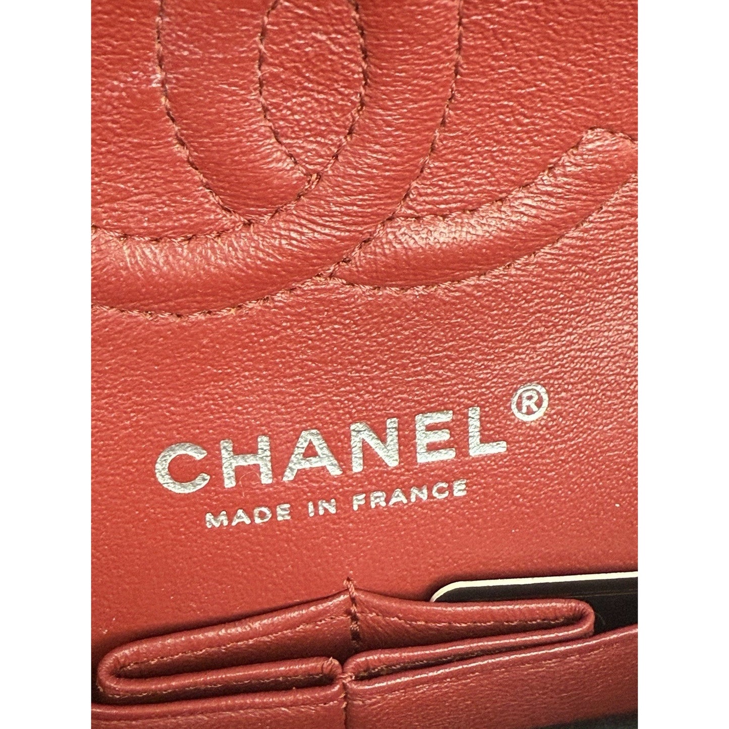 CHANEL Timeless Classic Small Red Caviar Leather Double Flap Shoulder Bag