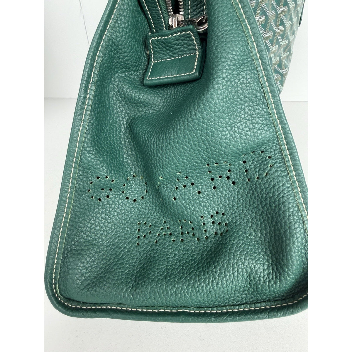 Goyard Sac Hardy PM Tote Bag in Green Goyardine Coated Canvas with Pouch E-8