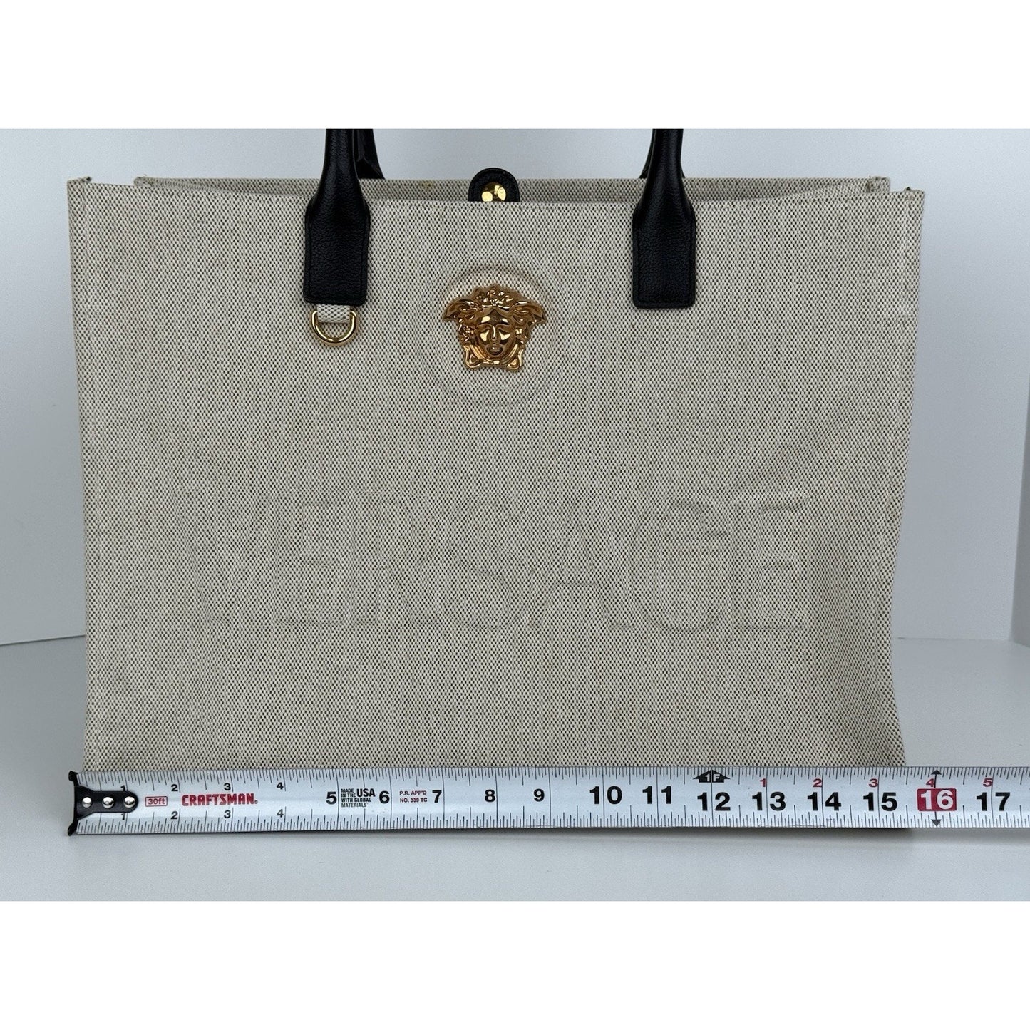 VERSACE La Medusa Beige canvas LARGE TOTE BAG