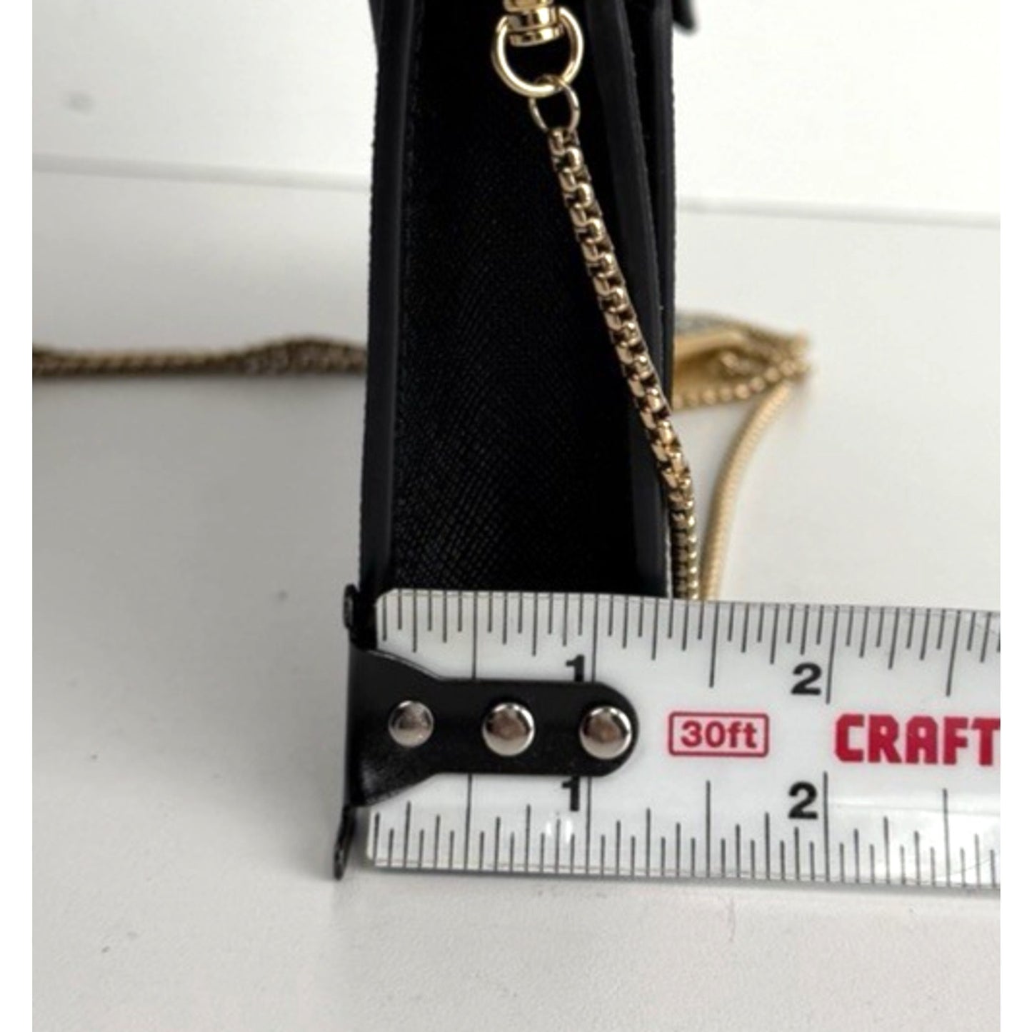Prada Triangle Logo Plaque Envelope Chain Bag in Black Saffiano Leather NFC S11