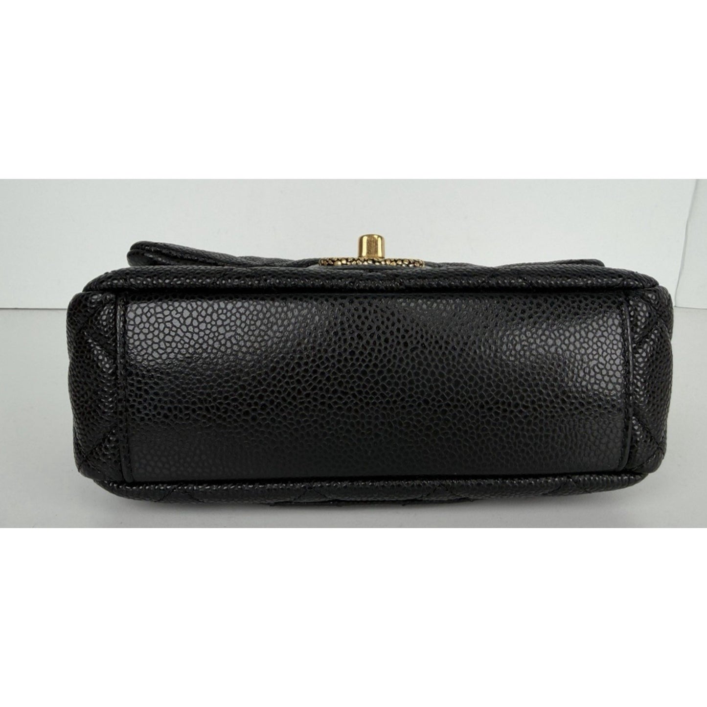 Chanel Quilted Mini Flap Bag in Black Grained Lambskin with Gold HW 2022 E8