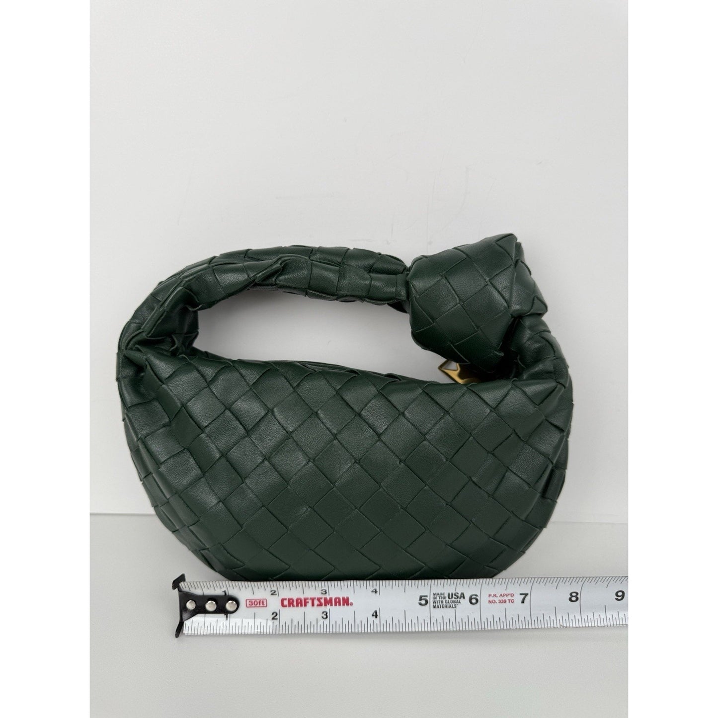 BOTTEGA VENETA Jodi Mini Hobo Green Intereciato Nappa Candy Top Handle Bag