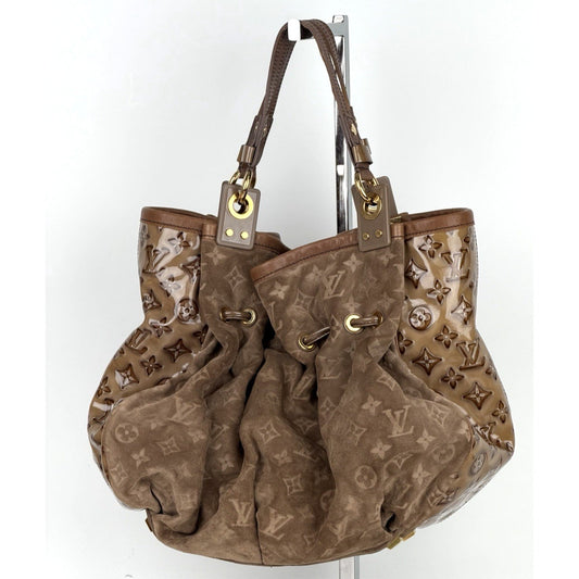 Louis Vuitton Irene Coco Bag in Brown Suede with Patent Leather Trim 2009 S09