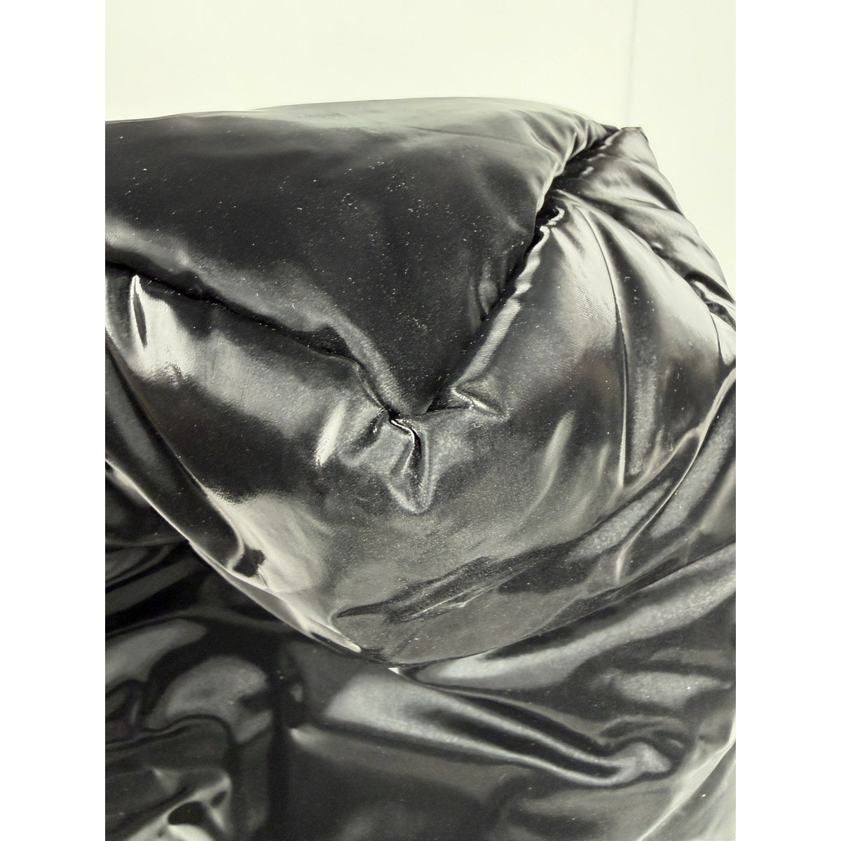 Saint Laurent Padded Tote Bag in Black Shiny Puffy Nylon with Embossed Logo C-6