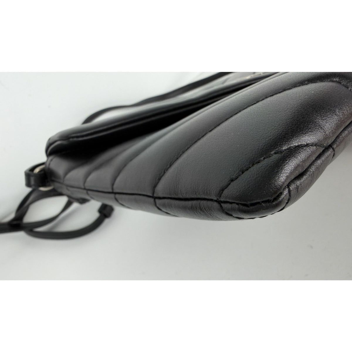 Saint Laurent Loulou Crossbody Bag Small in Black Chevron Quilted Leather S-10
