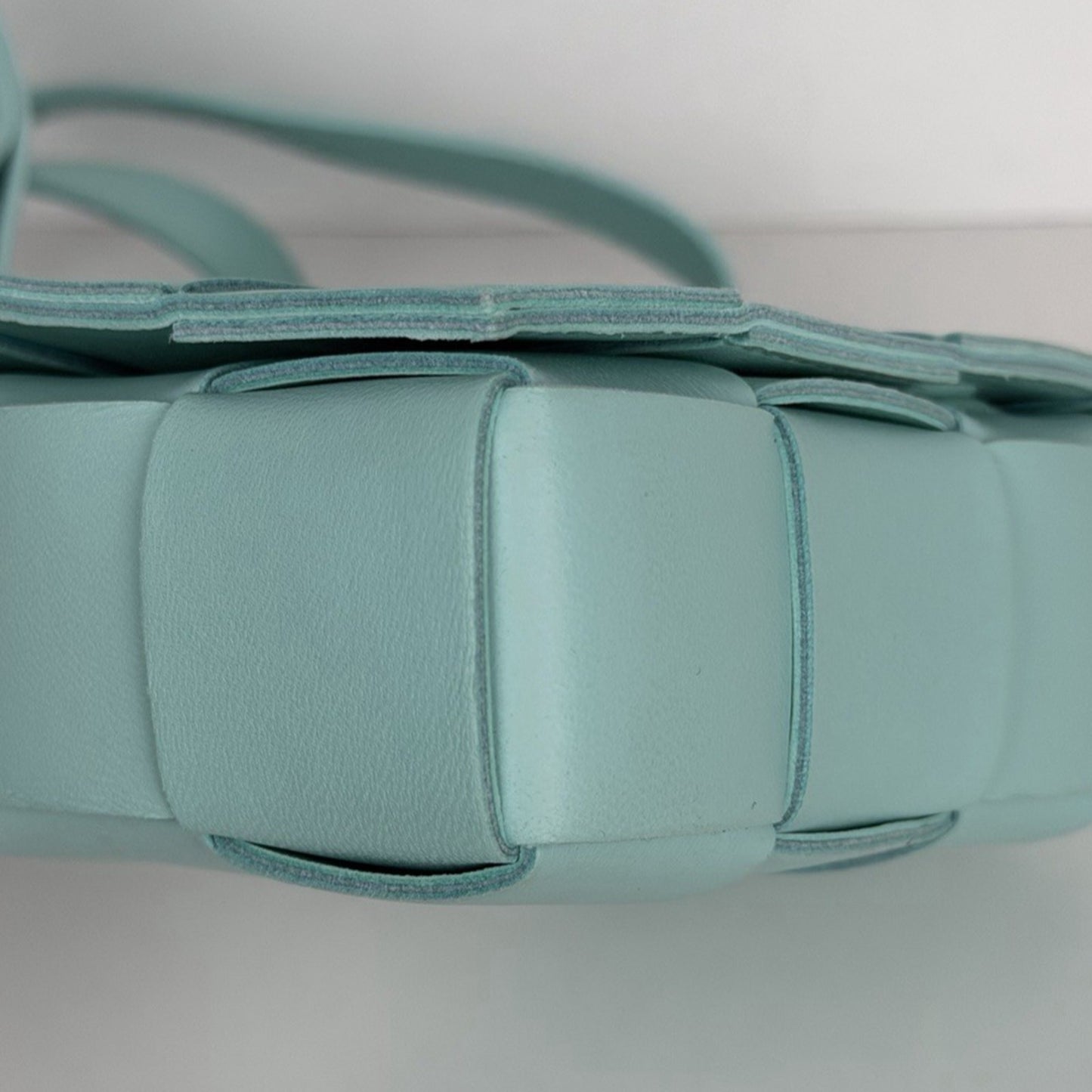 Bottega Veneta Intrecciato Cassette Shoulder Bag Small in Spearmint Leather