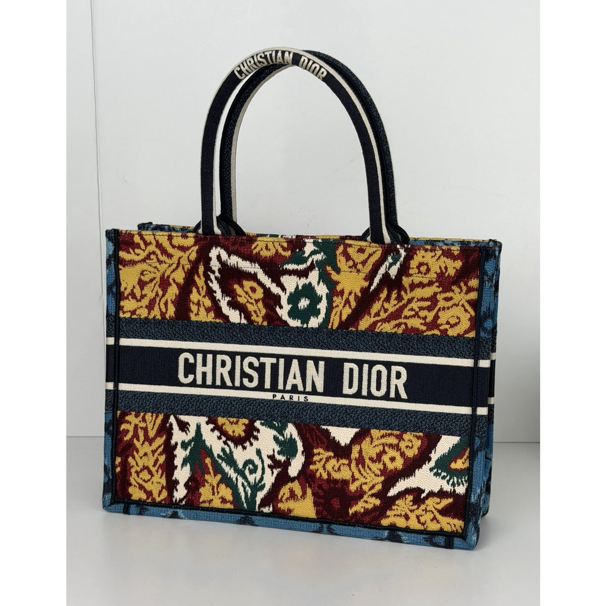 Christian Dior Paisley Medium Book Tote Bag in Embroidered Floral Canvas 2021 E2