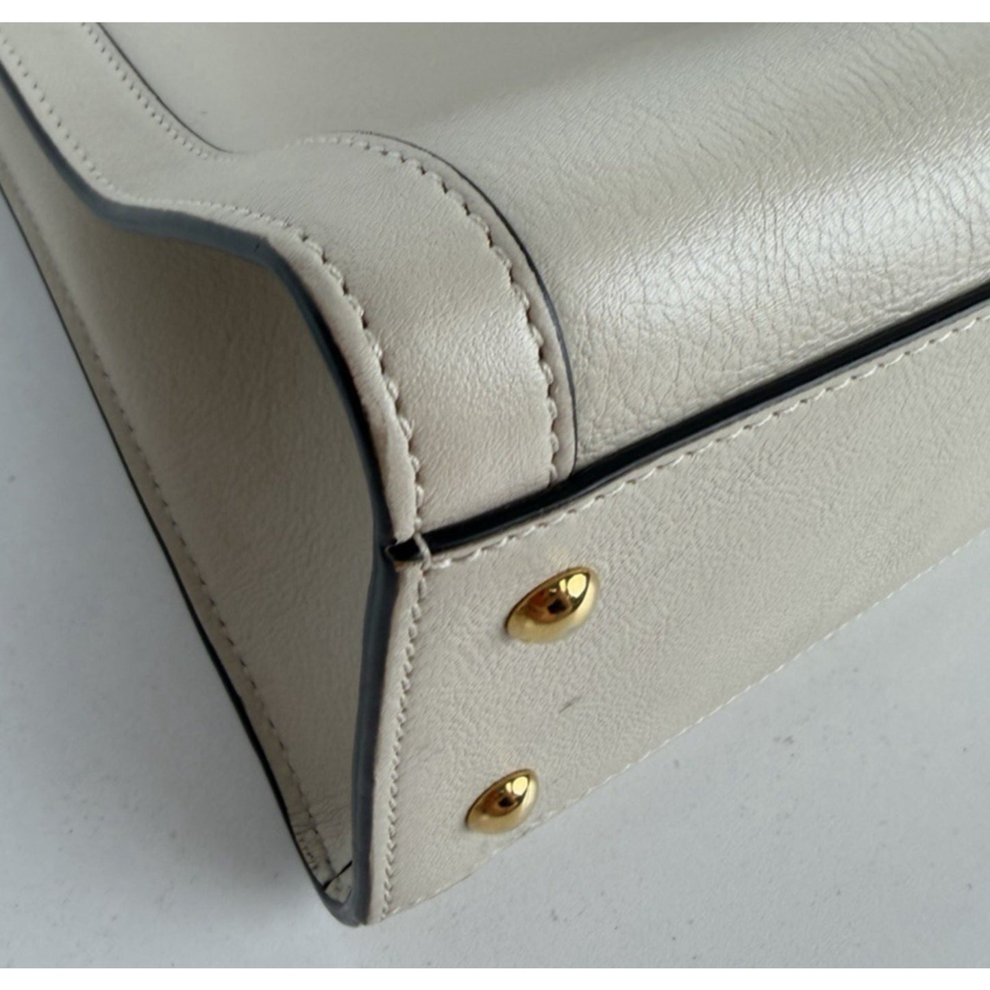 Gucci Diana Small Tote Bag in Beige with Orange Fluo Leather Bamboo Handles B5