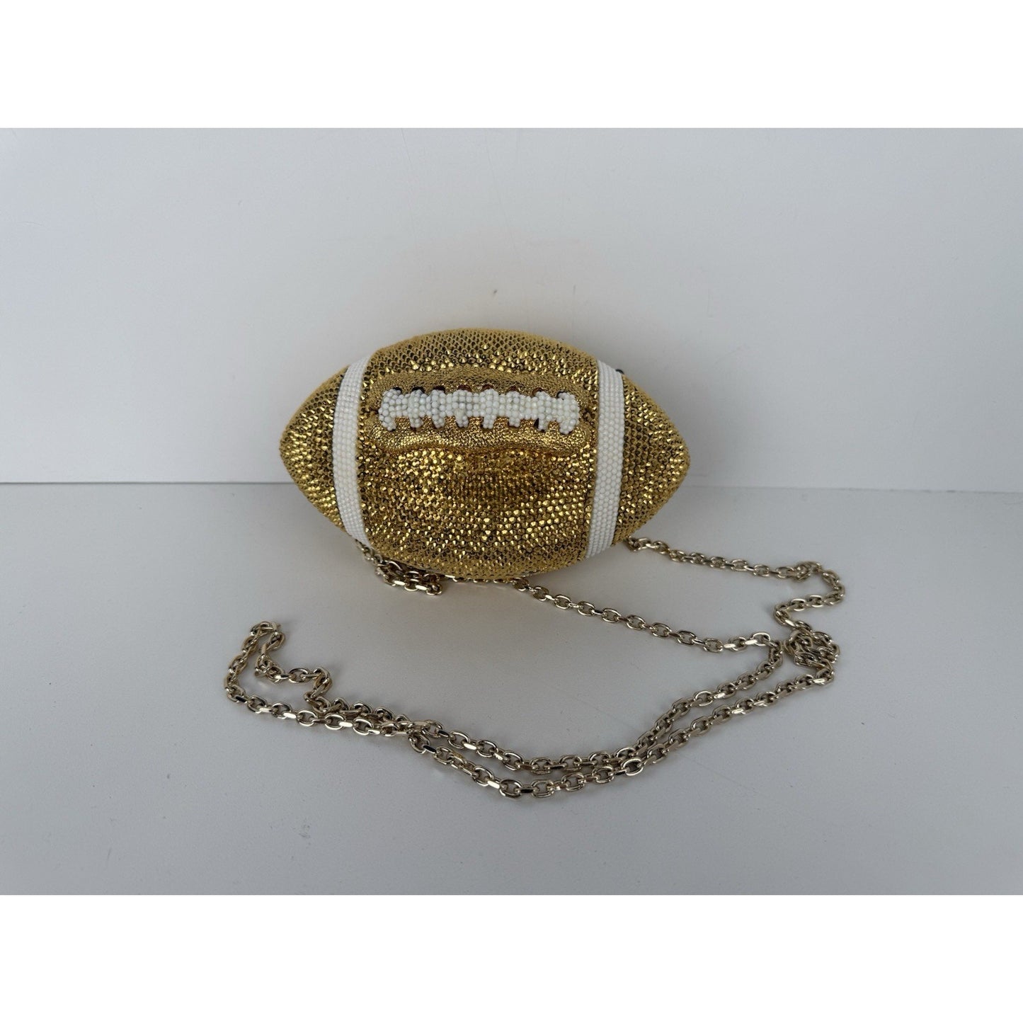 Judith Leiber Crystal Football Minaudiere Bag