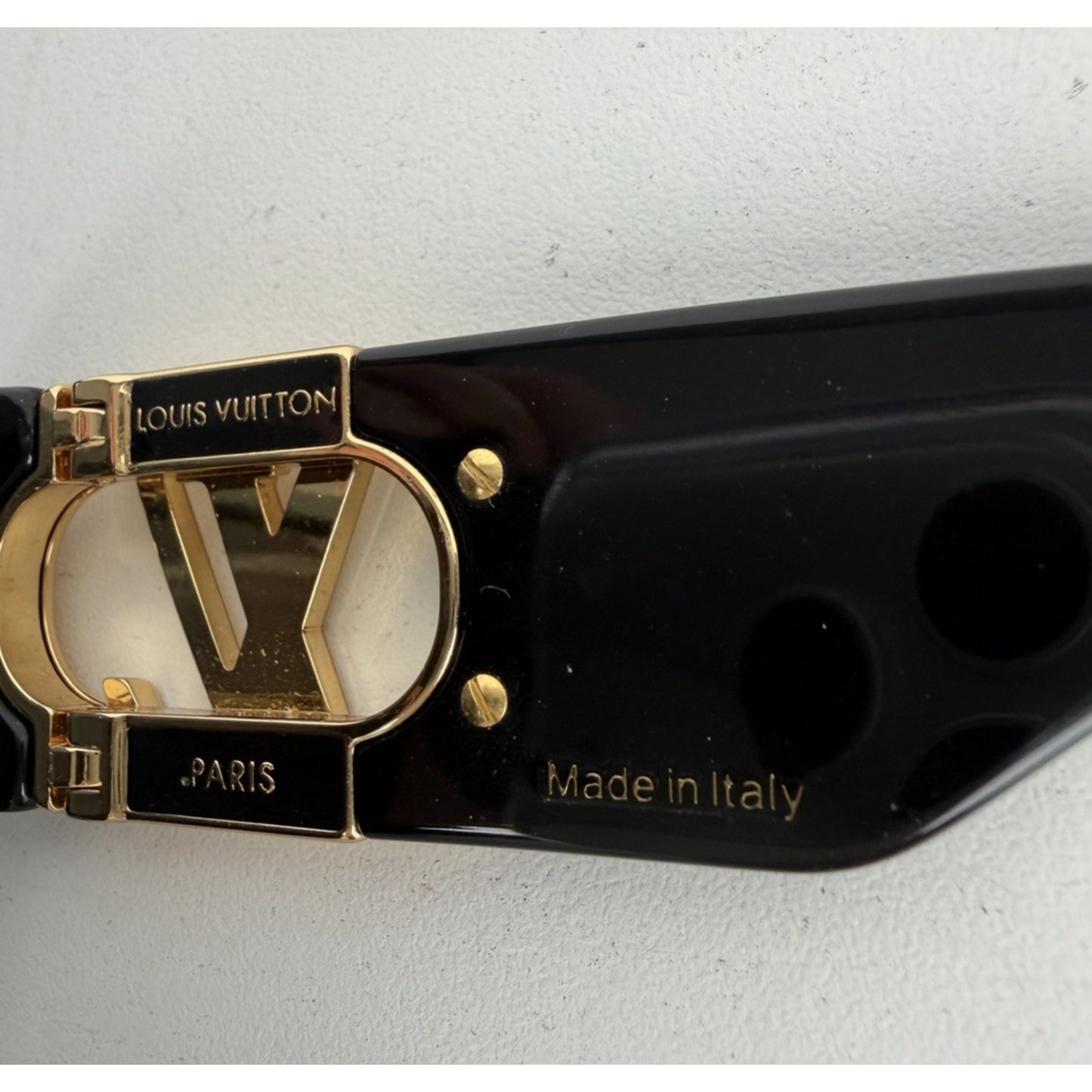 Louis Vuitton LV Link Square Sunglasses in Black Acetate with Gold Hardware