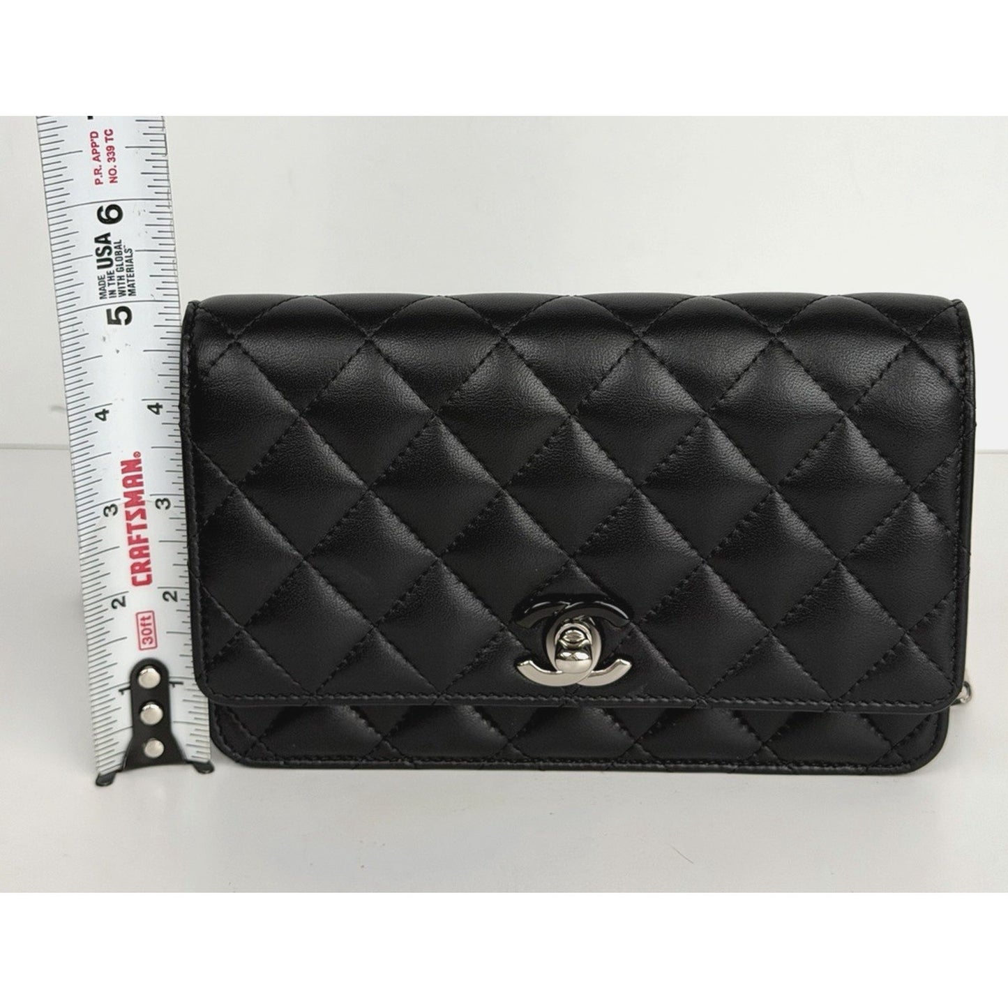 Chanel Classic Wallet on Chain Black Quilted Lambskin Leather NFC R1