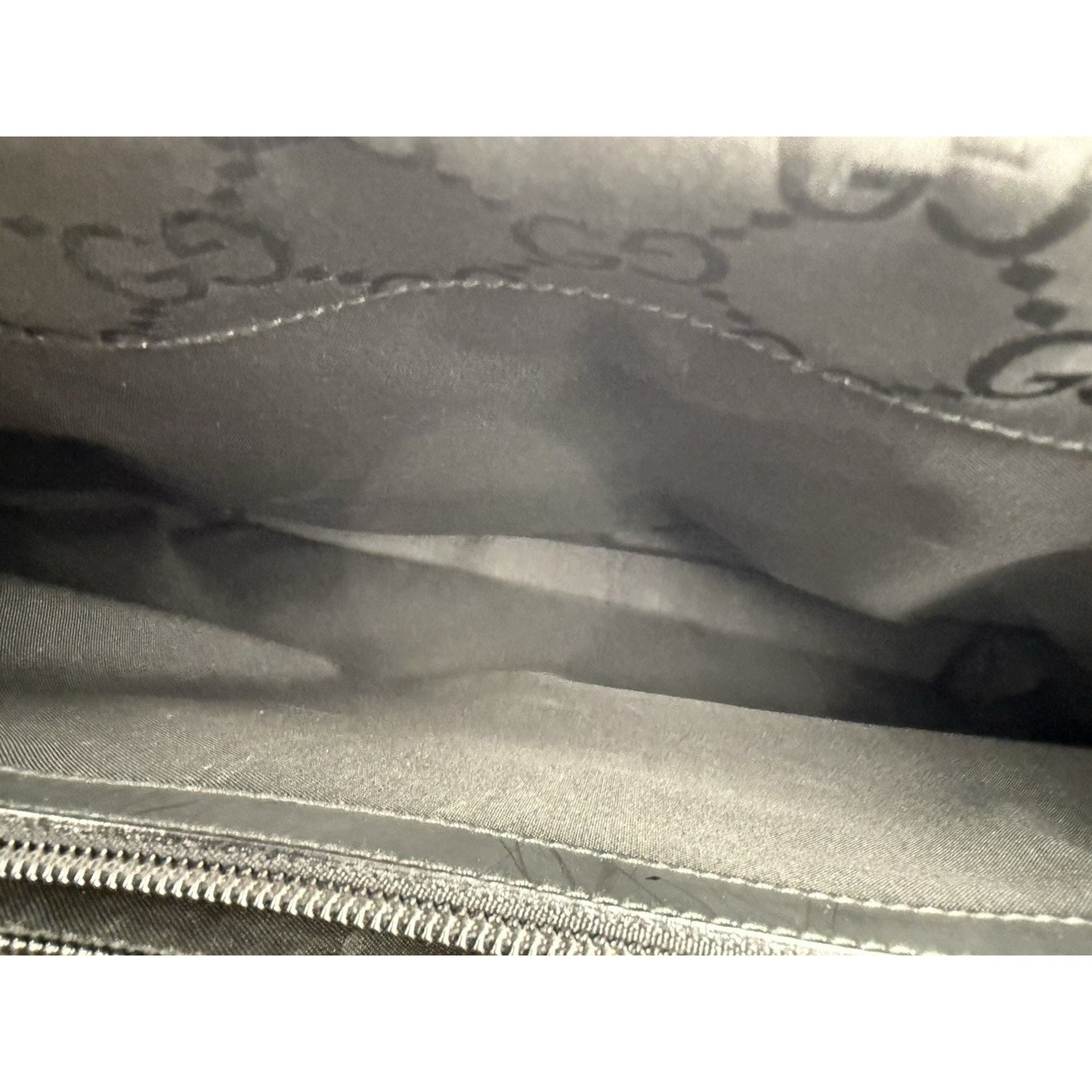 Gucci GG Black Nylon Bamboo Shopper Vintage