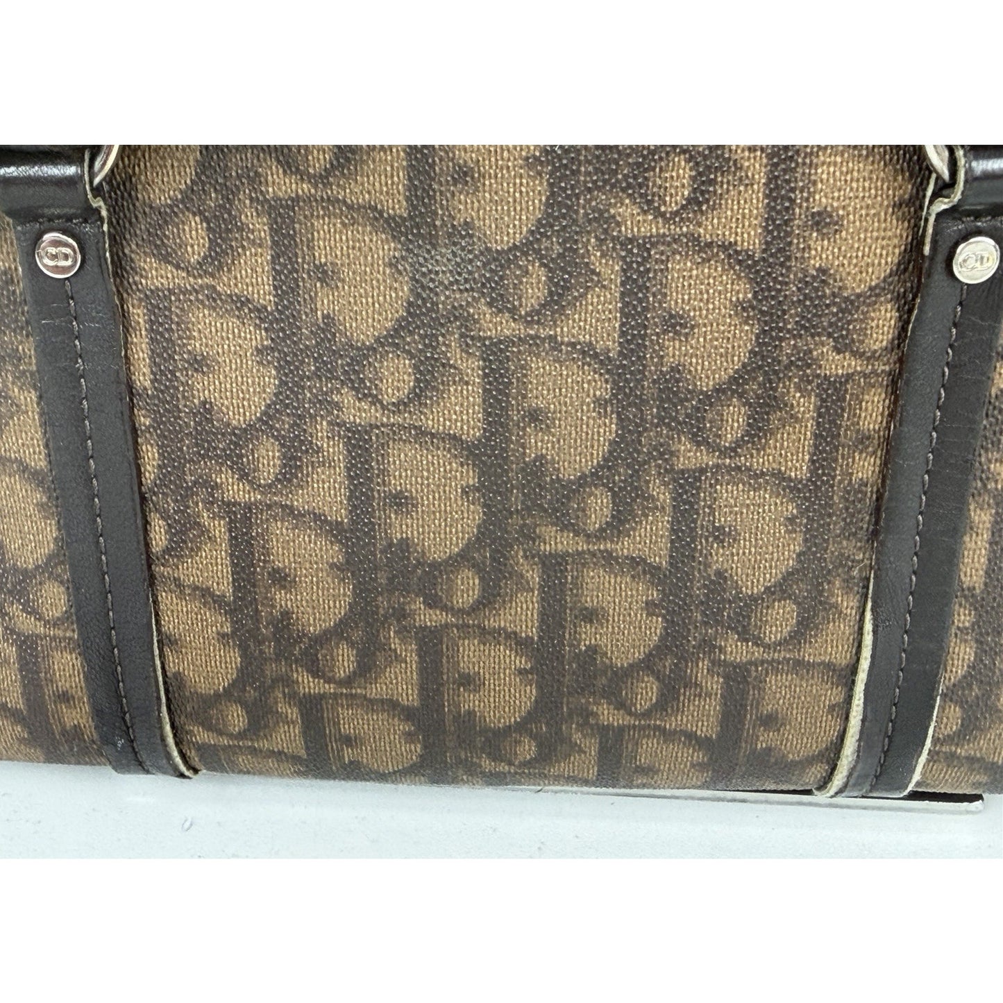 Christian Dior by John Galliano Romantique Trotter Bag in Brown Canvas 2006 S