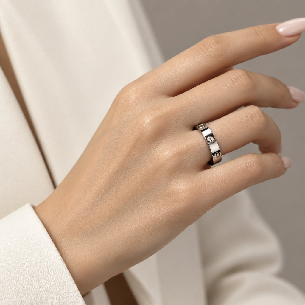 Cartier LOVE Classic Ring in 18K White Gold Size 10.5 (63)