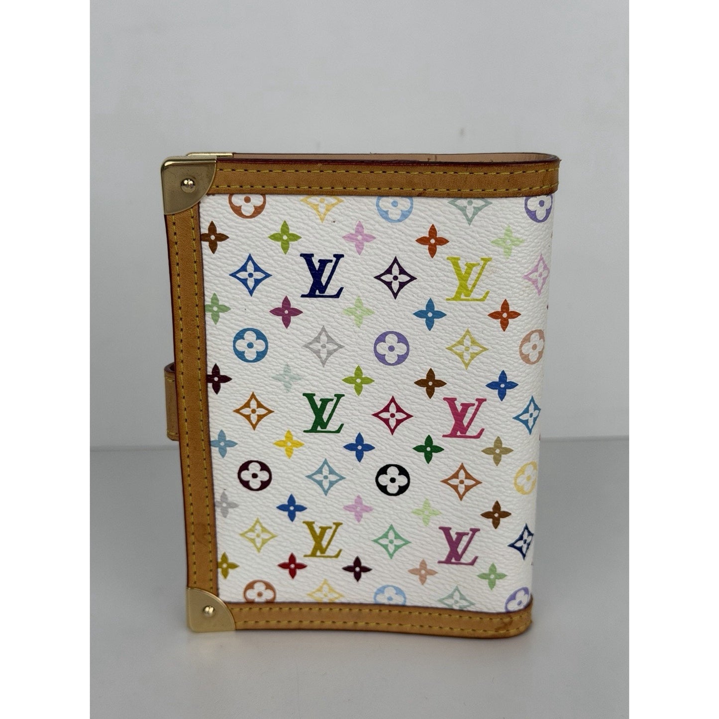 Louis Vuitton Monogram Multicolor Small Ring Agenda Cover in White 2007