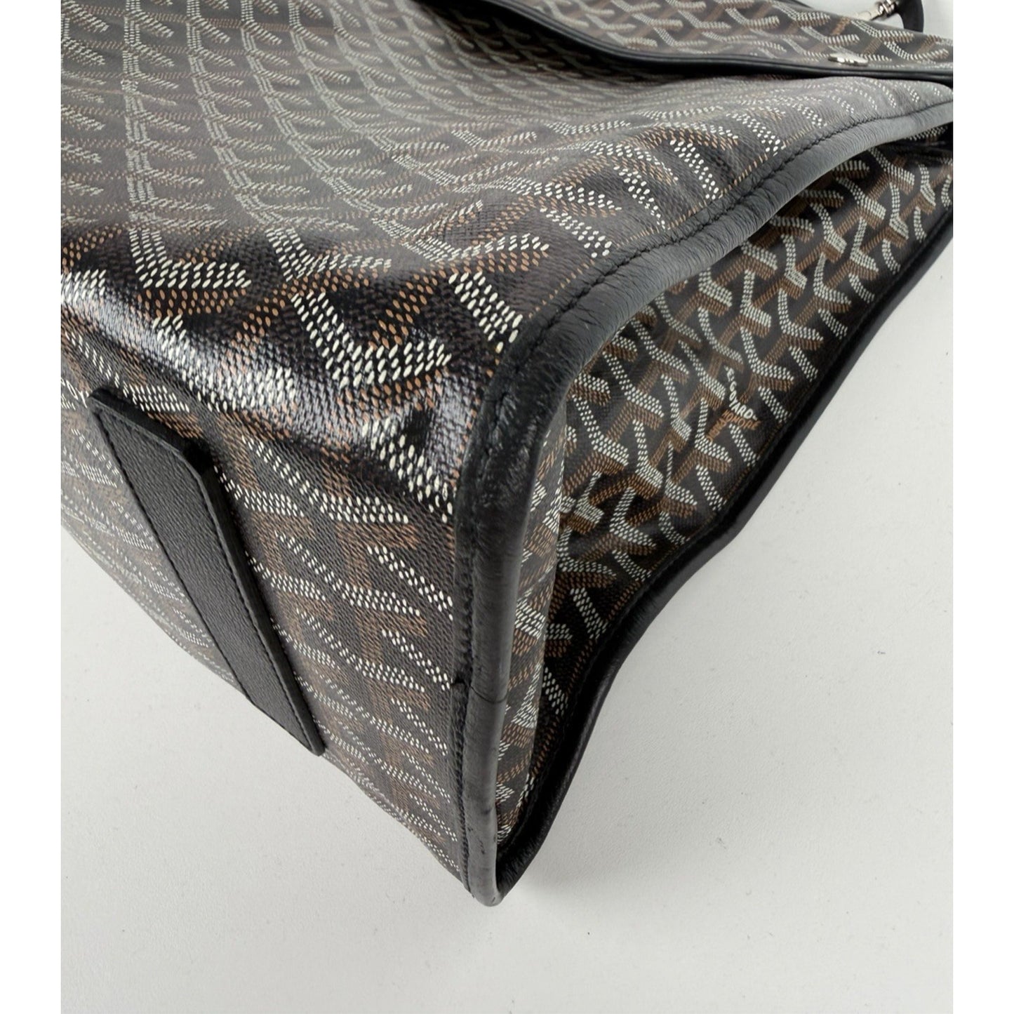 Goyard Saint Leger Backpack in Black Goyardine Coated Canvas Leather Trim E8