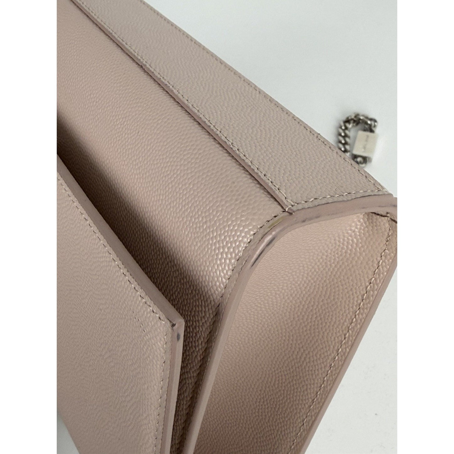 Saint Laurent Kate Shoulder Medium Bag Grained Marble Pink Leather S