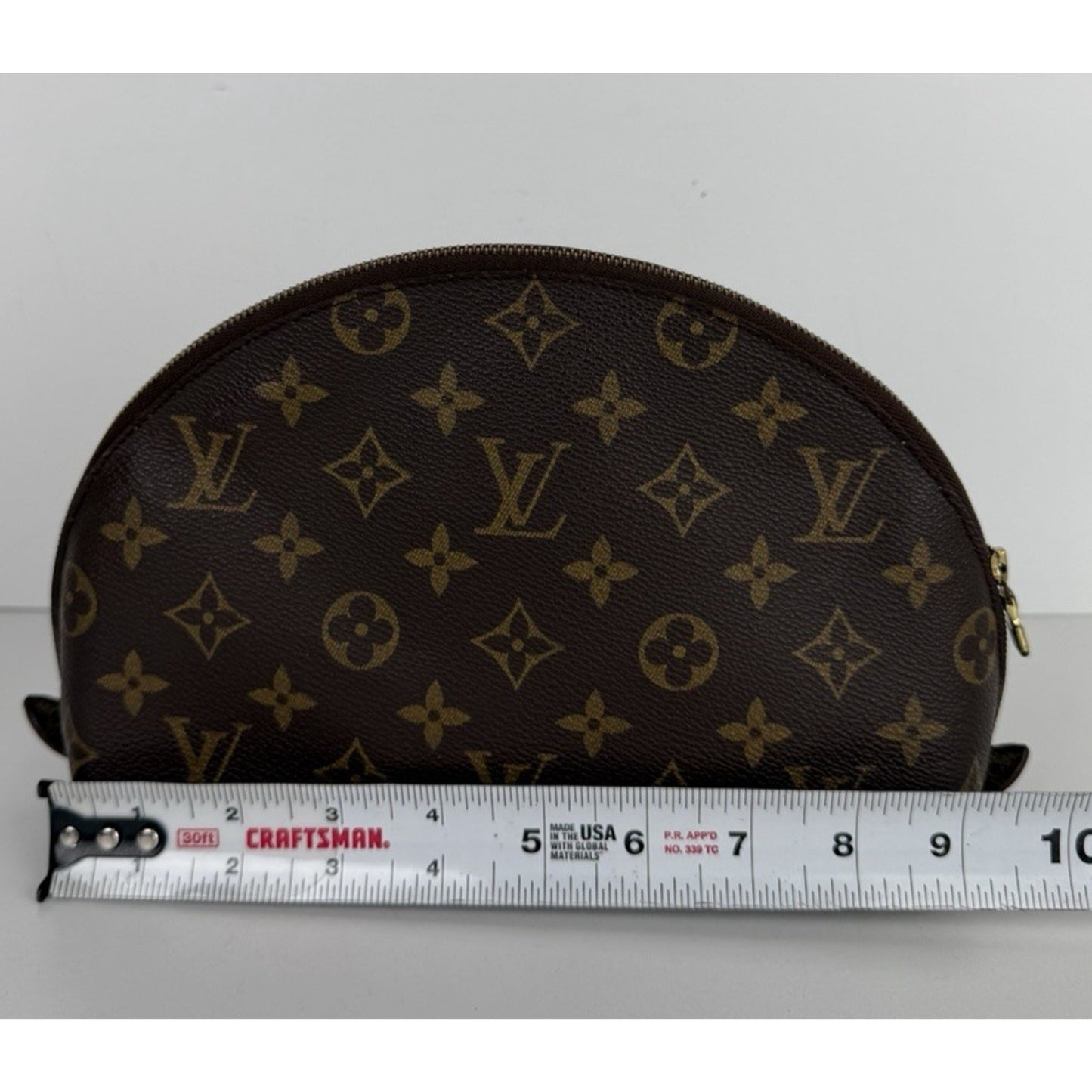 Louis Vuitton Monogram Trousse Demi Ronde Cosmetic Pouch Coated Canvas 2013 S10