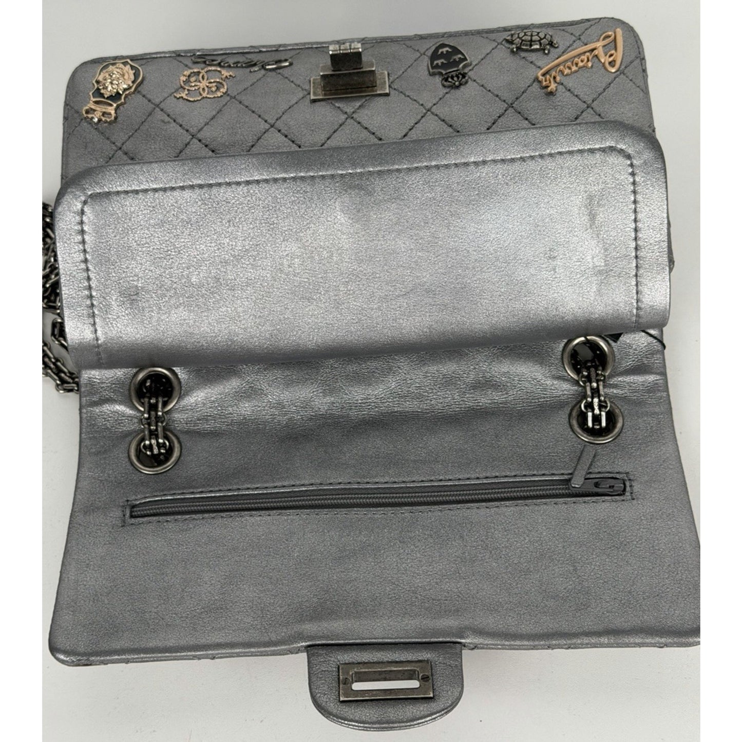 Chanel Lucky Charms 2.55 Reissue Double Flap Bag Metallic Silver 2006-2008 U3