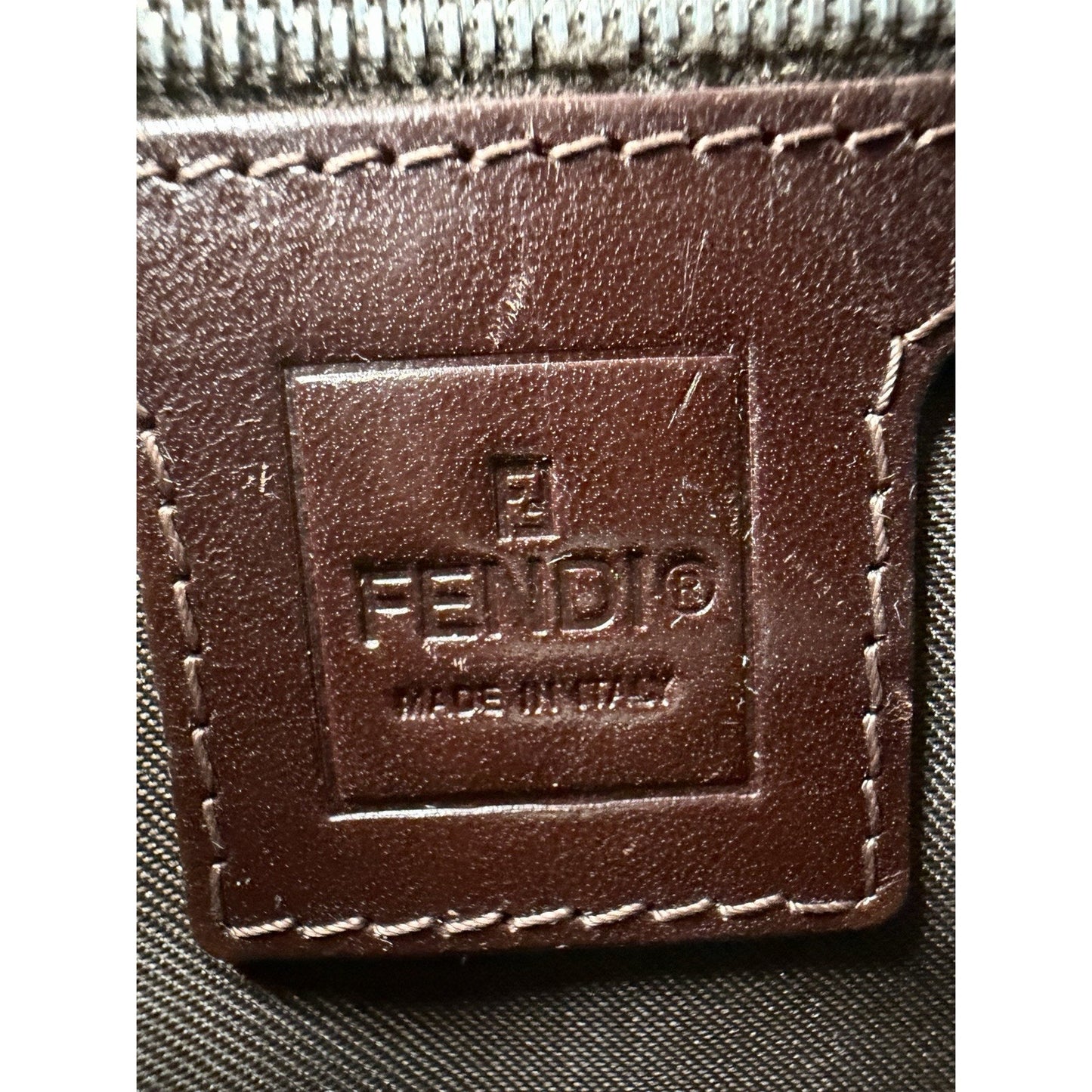 Fendi Zucca Mama Baguette Tobacco Medium Shoulder Bag in Brown Canvas E1