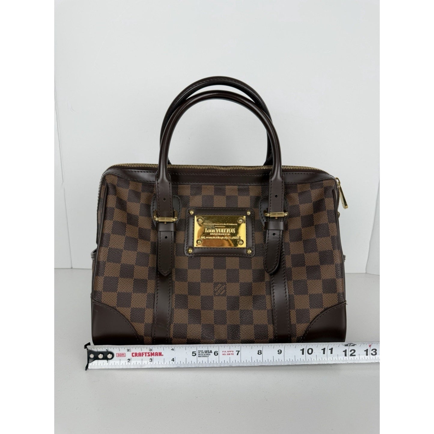Louis Vuitton Berkeley Satchel Bag in Damier Ebene Coated Canvas 2012 S