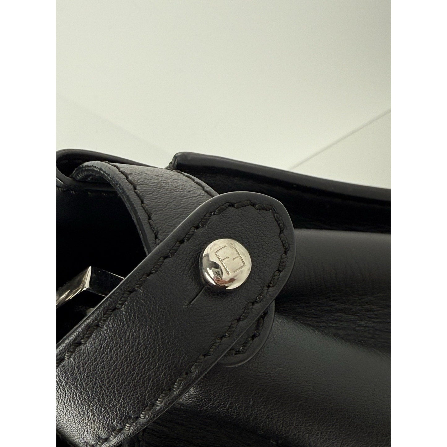 Fendi Peekaboo Large Black Leather Top Handle Women's Bag