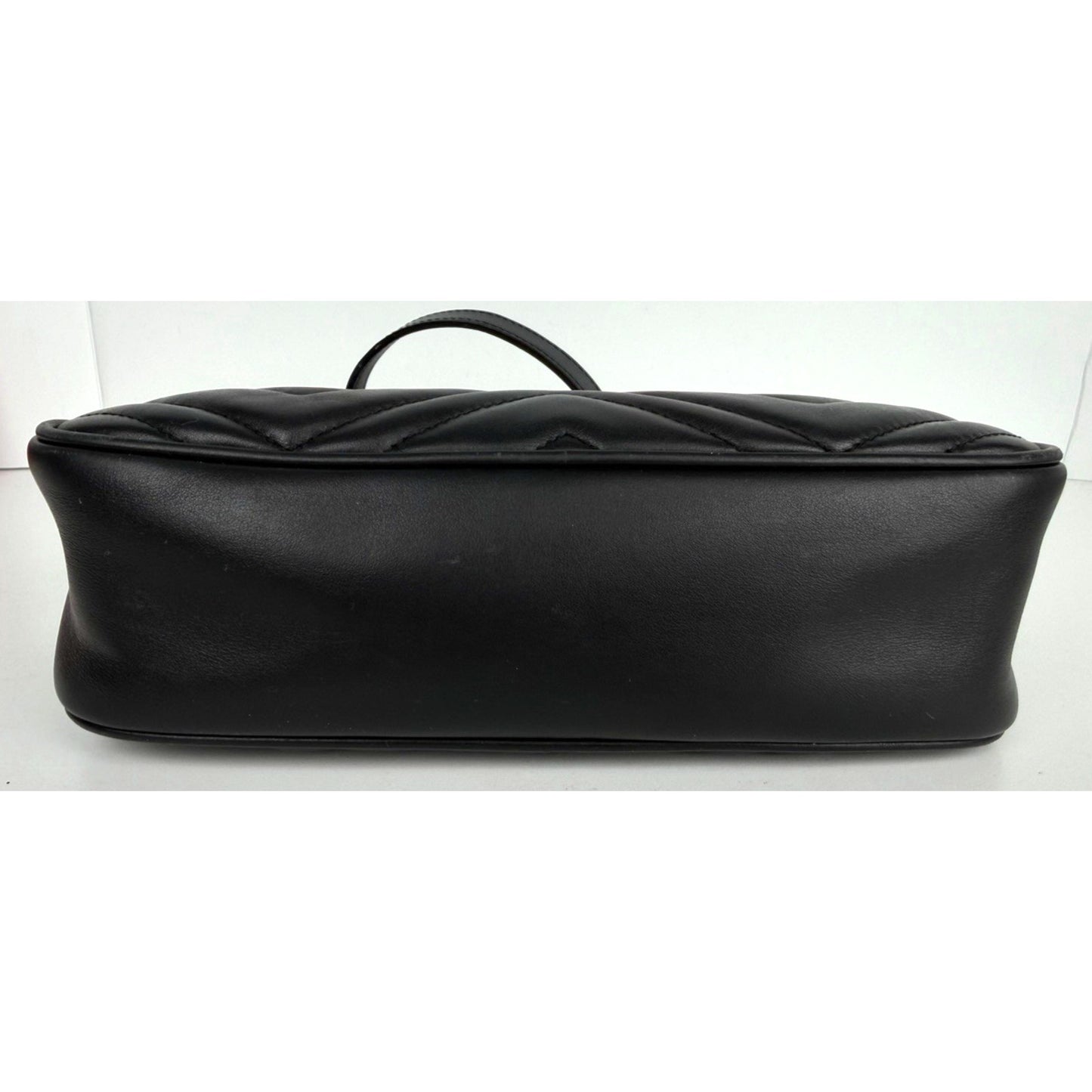 Gucci GG Marmont Small Camera Bag in Black Matelasse Chevron Leather S-07