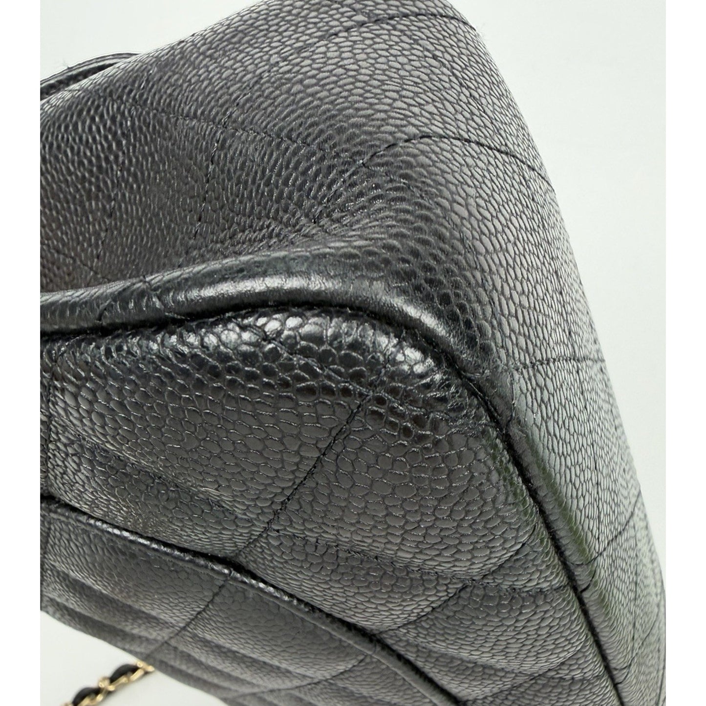 Chanel Classic Caviar Jumbo Double Flap Bag in Black Leather 2009-2010 U1