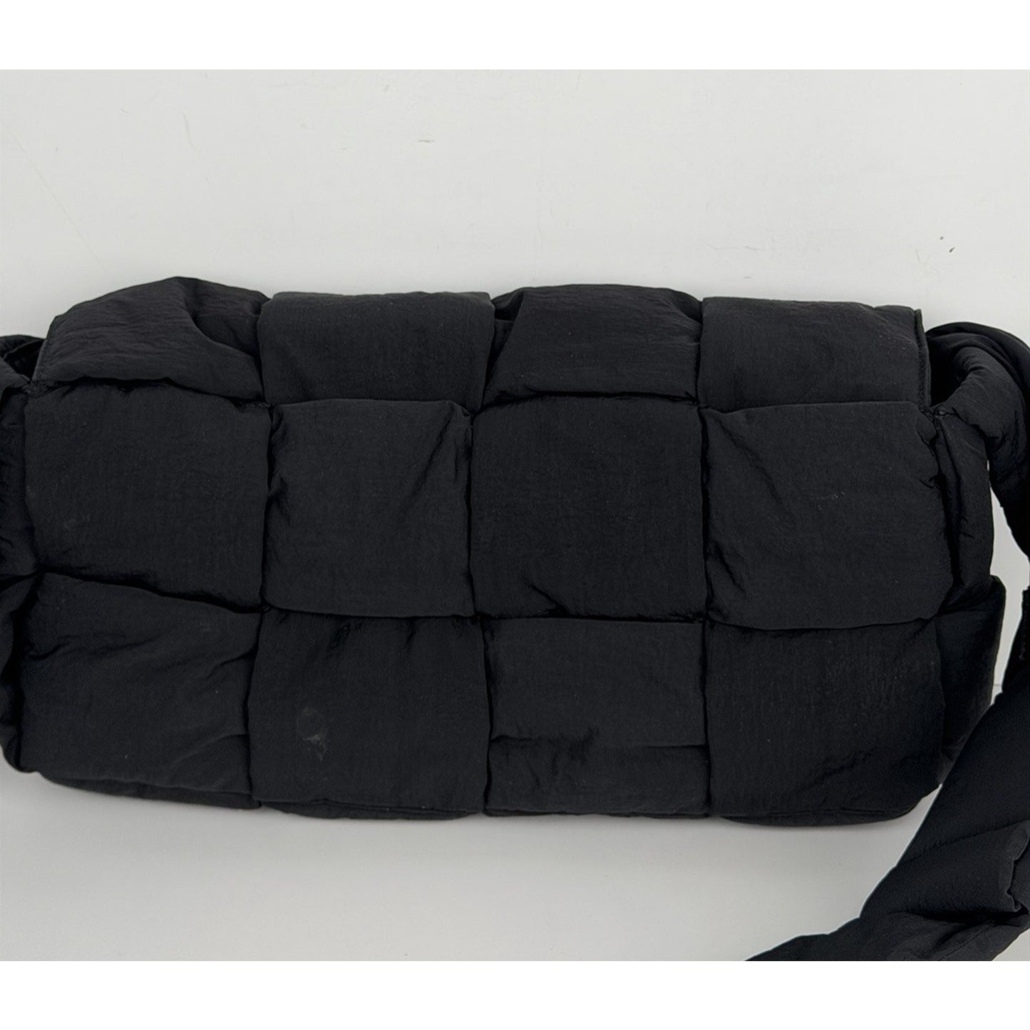 Bottega Veneta Black Nylon Shoulder Bag with Attached Pouch S