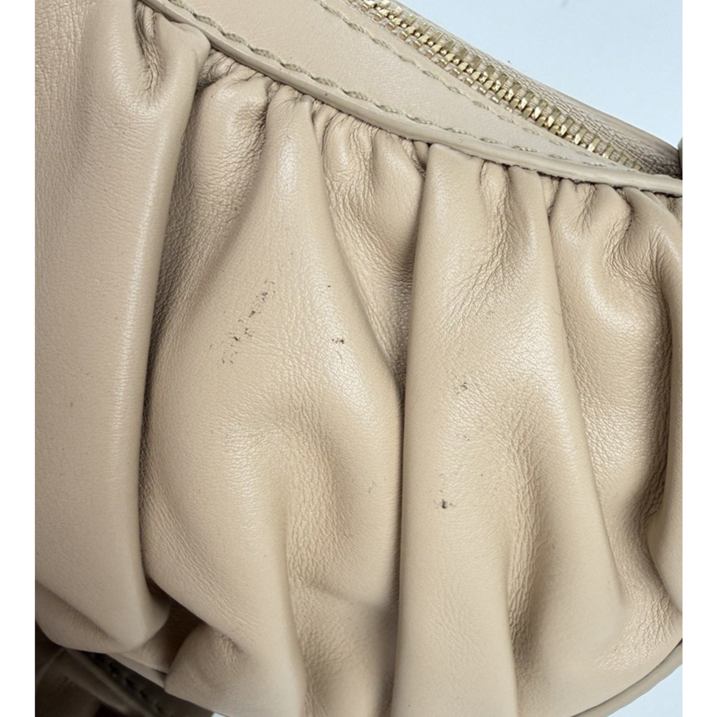 Balmain Mini Bag in Ebene Scrunched Leather Crossbody with Crochet Handle S-05
