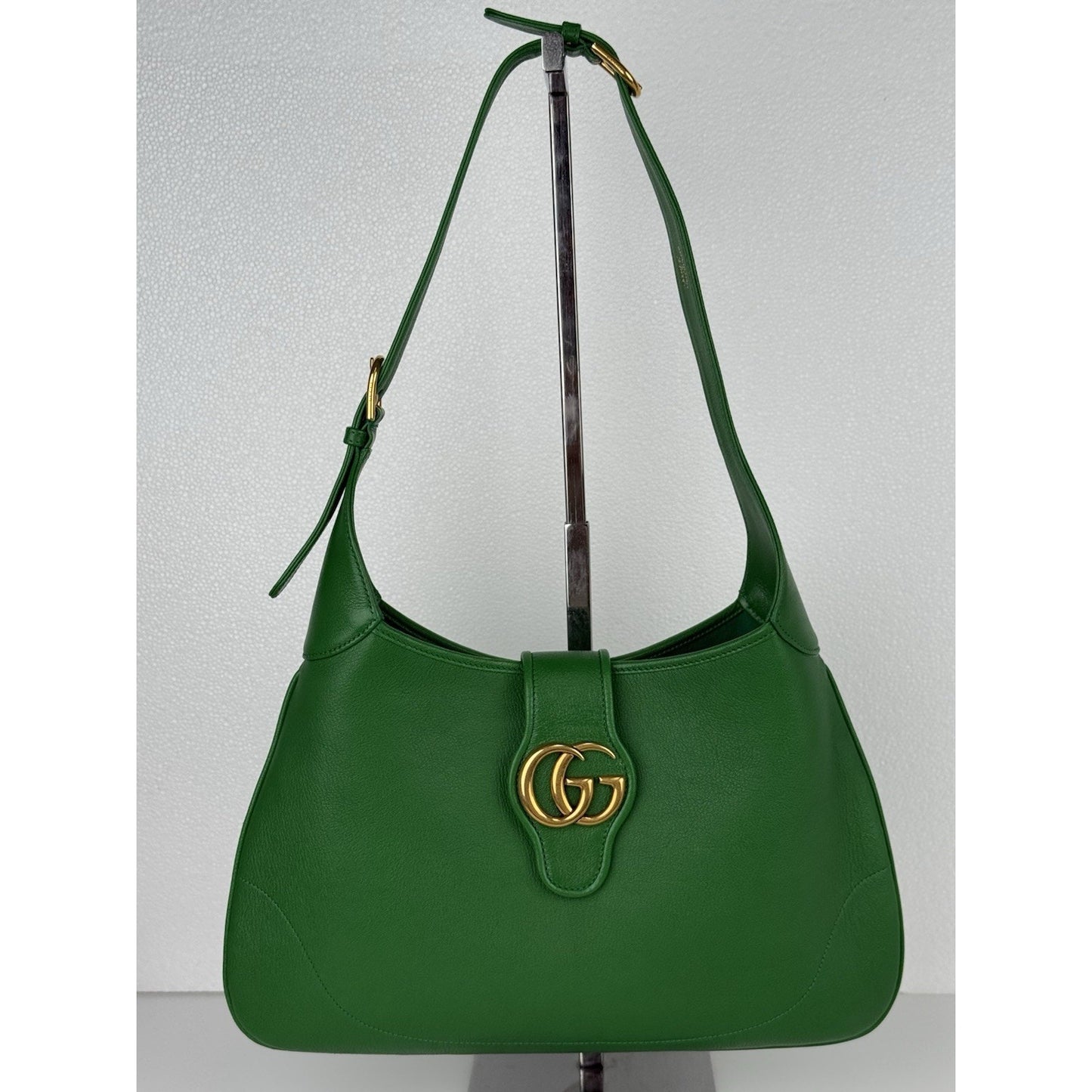 GUCCI Aphrodite GG 2 Way Shoulder Bag Green Calfskin Leather