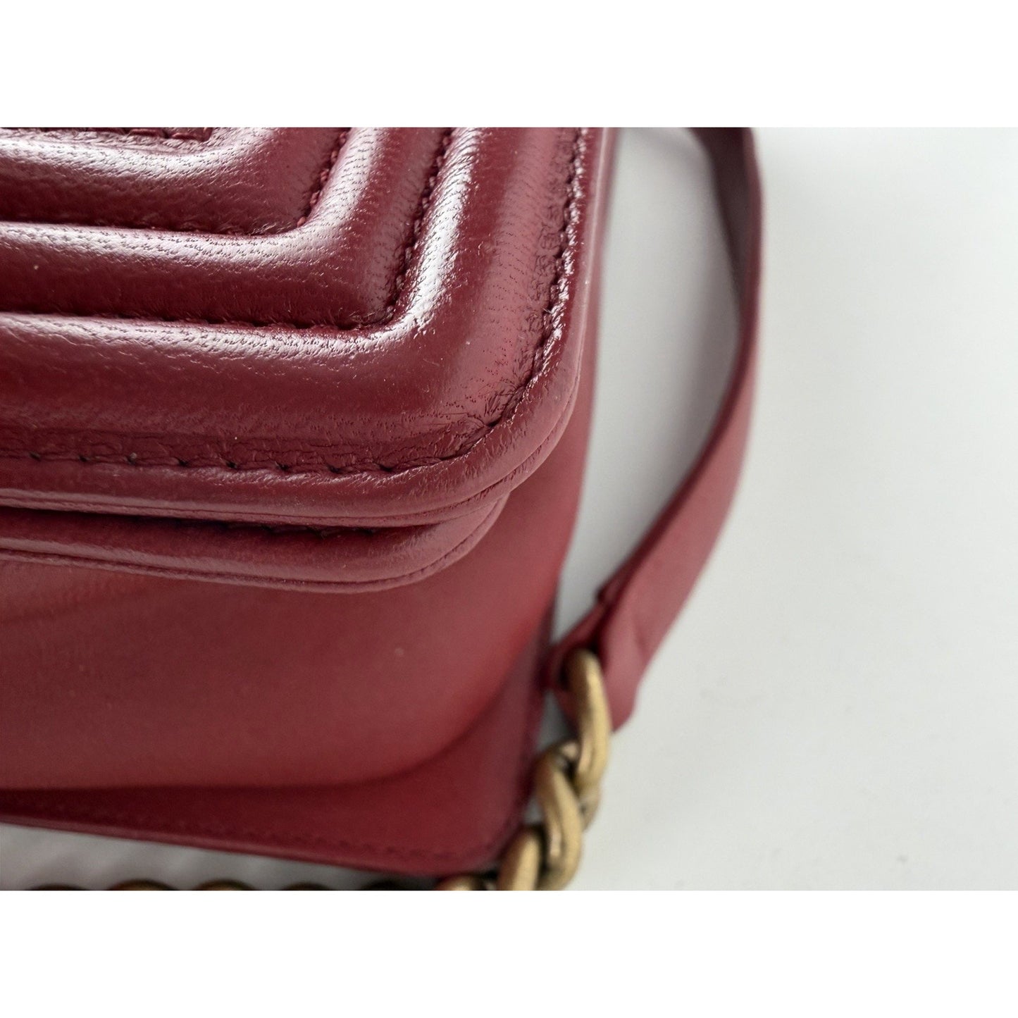 Chanel Boy Bag Large Red Leather & Aged Gold-Tone Hardware 2014 D8