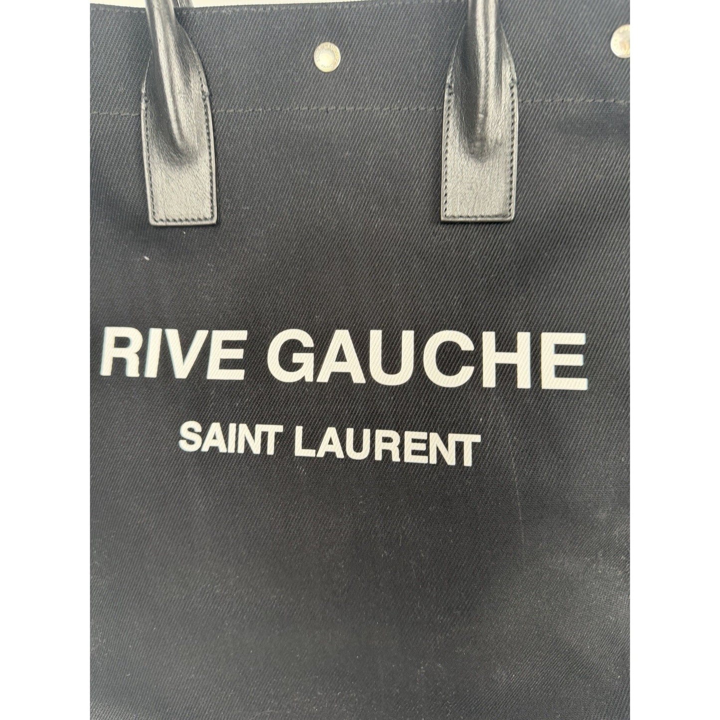 Saint Laurent Signature Rive Gauche Tote Bag Vertical in Black Canvas E-6