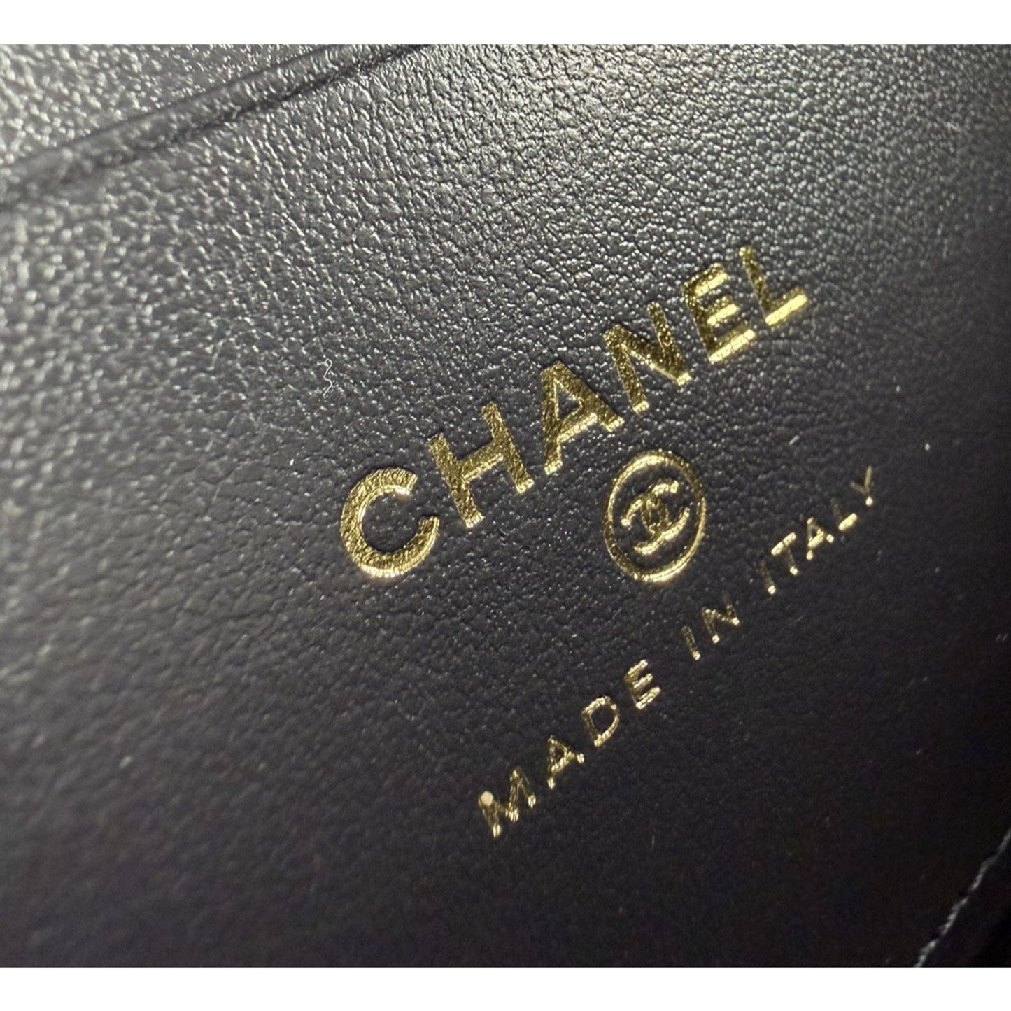 Chanel Slim Vanity Case Crossbody Bag in Blue Quilted Denim With Chain NFC E-1
