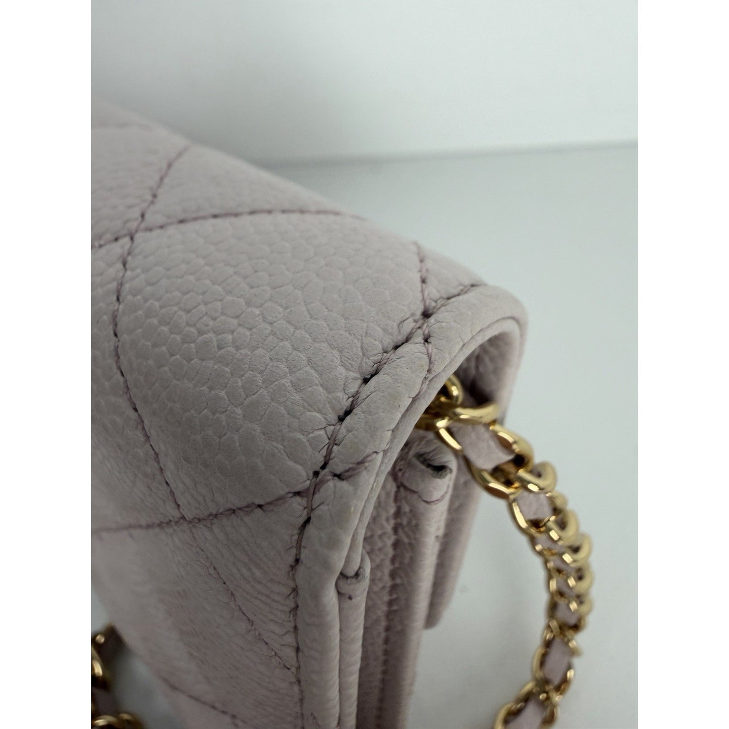 Chanel Miss Coco Clutch Chain Light Purple Quilted Caviar Leather 2021-2022 B1