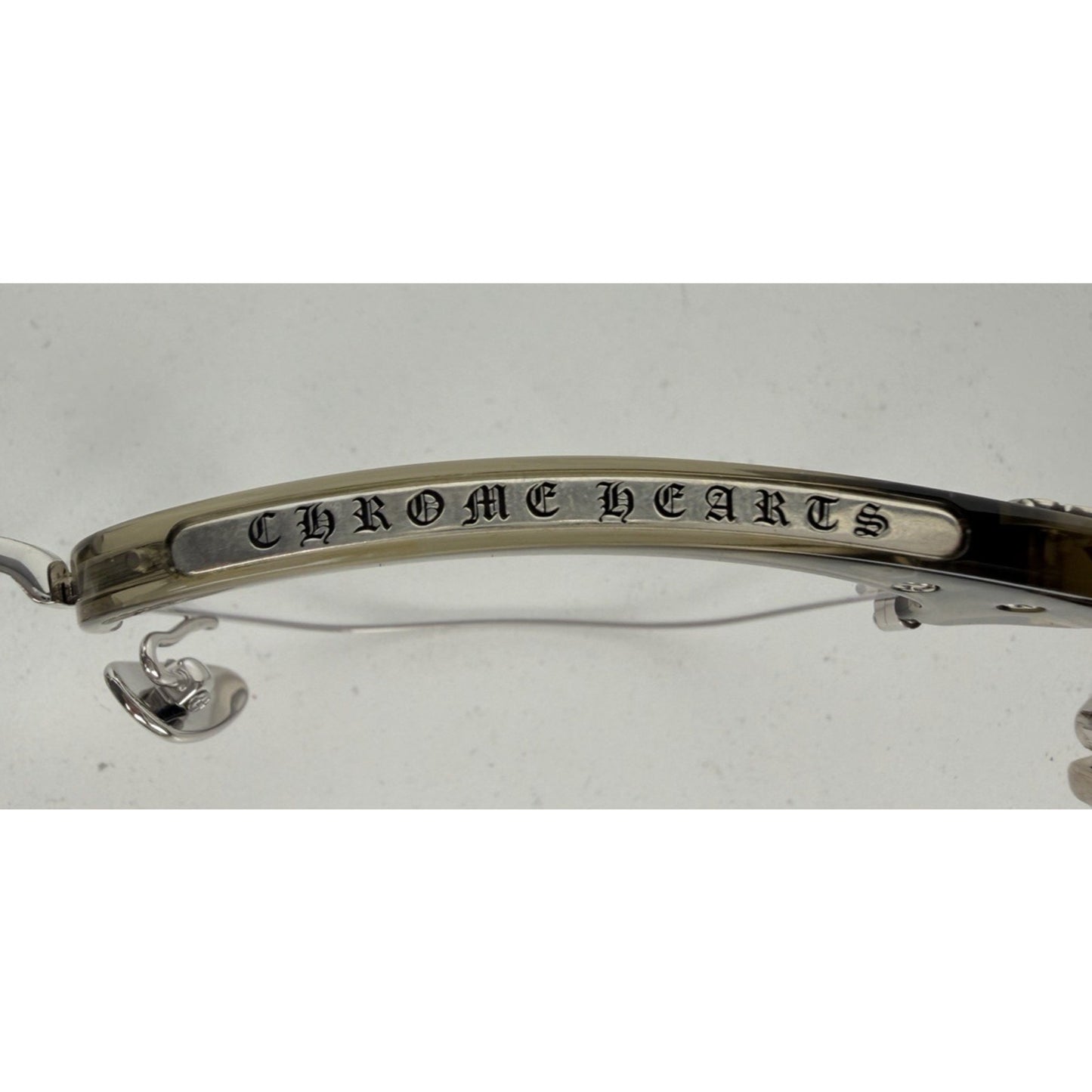 Chrome Hearts Vertical Smile 2 Square Eyeglasses Silver-Tone Metal