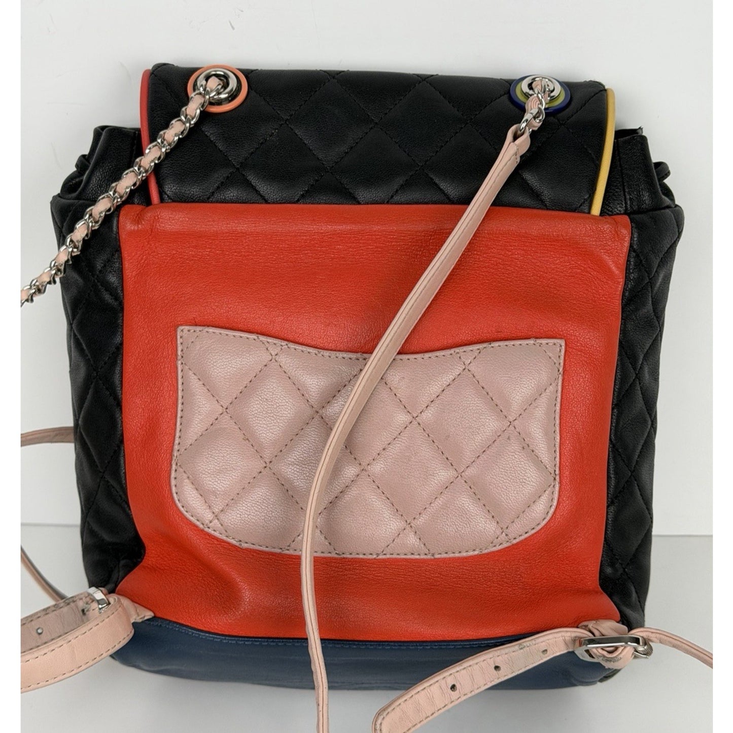 Chanel Cuba Urban Spirit Backpack Quilted Black Lambskin&Multicolor Trim 2017 D8