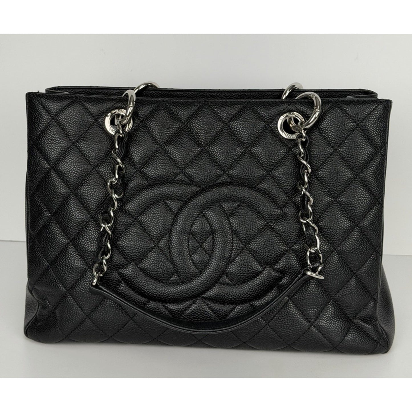 Chanel Grand Shopping Tote (GST) Bag in Black Caviar Leather C6