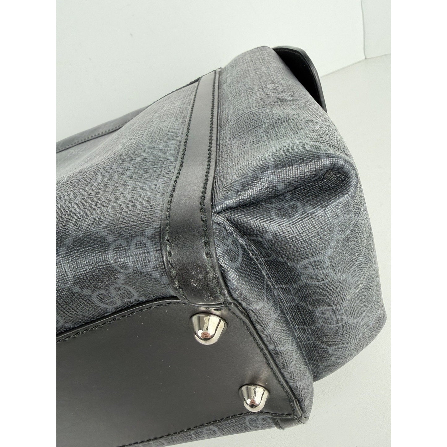 Gucci Diaper Changing Bag Large in Black GG Supreme Monogram Coated Canvas S