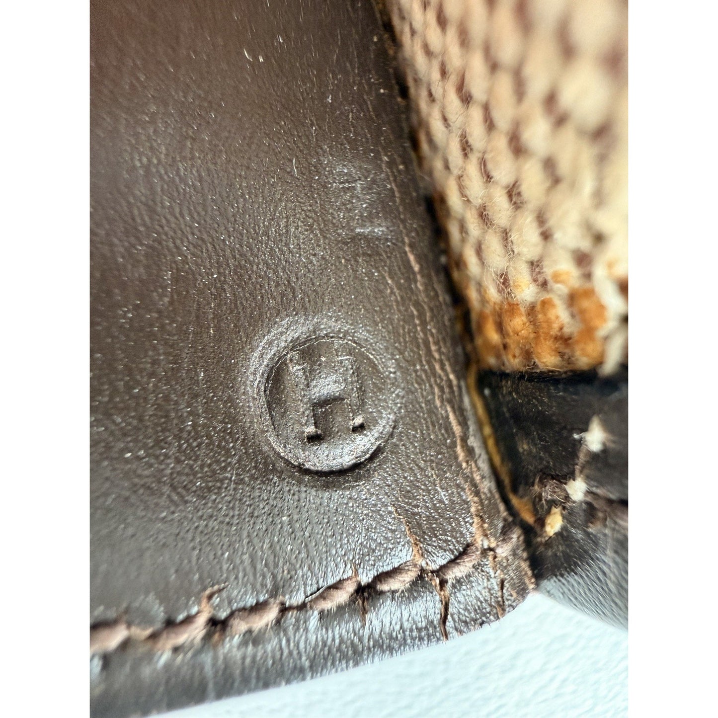 Hermes Vintage Handbag Leather Clutch with Leopard Print Design 1978 B1