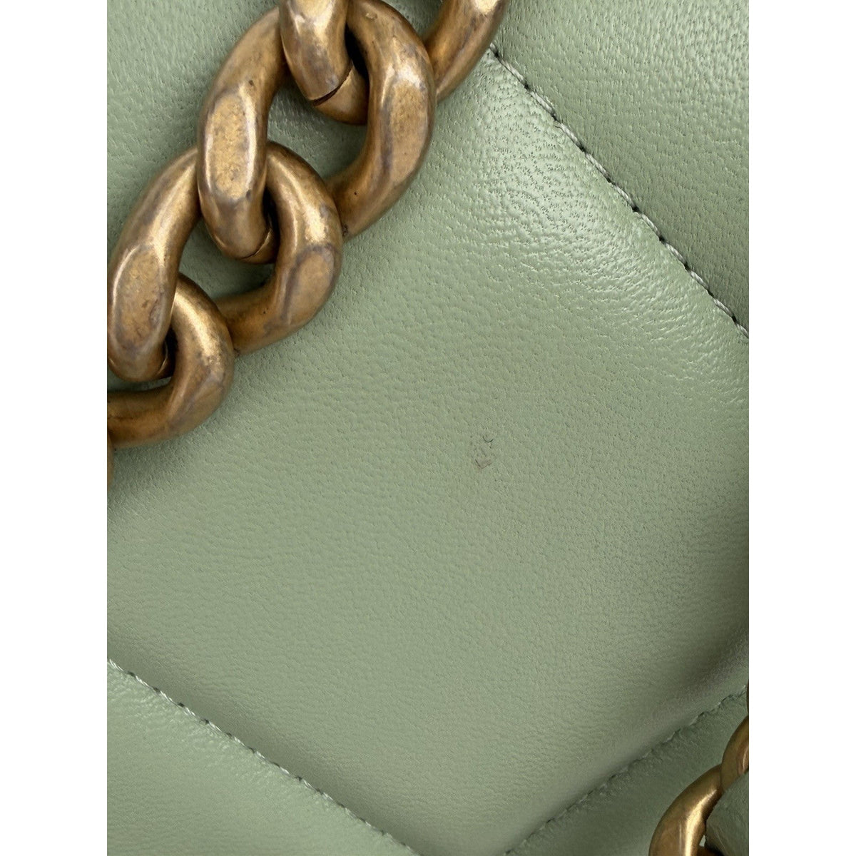 Chanel 19 Wallet on Chain Bag in Mint Green Quilted Lambskin Leather NFC B7