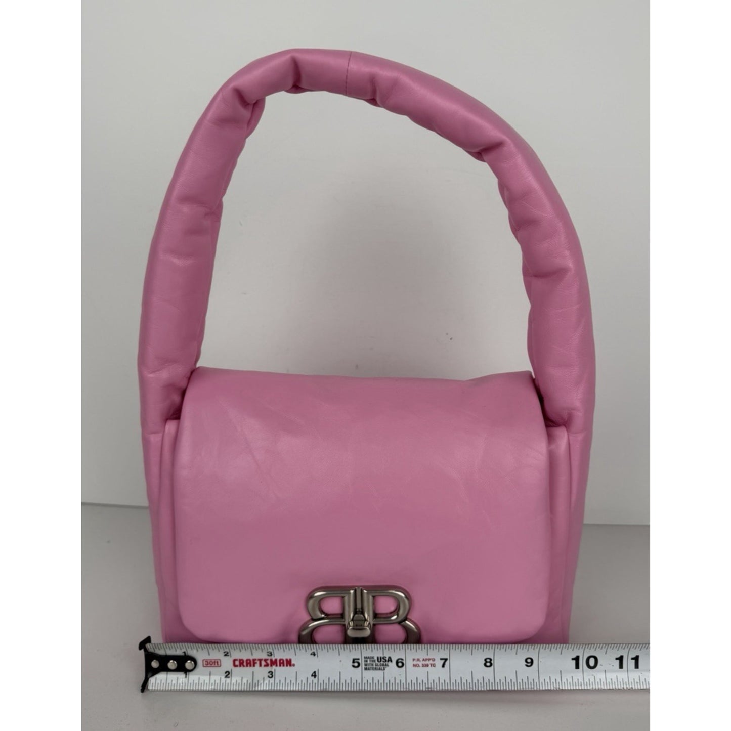 Balenciaga Monaco Small Sling Bag in Pink Puffy Leather E7
