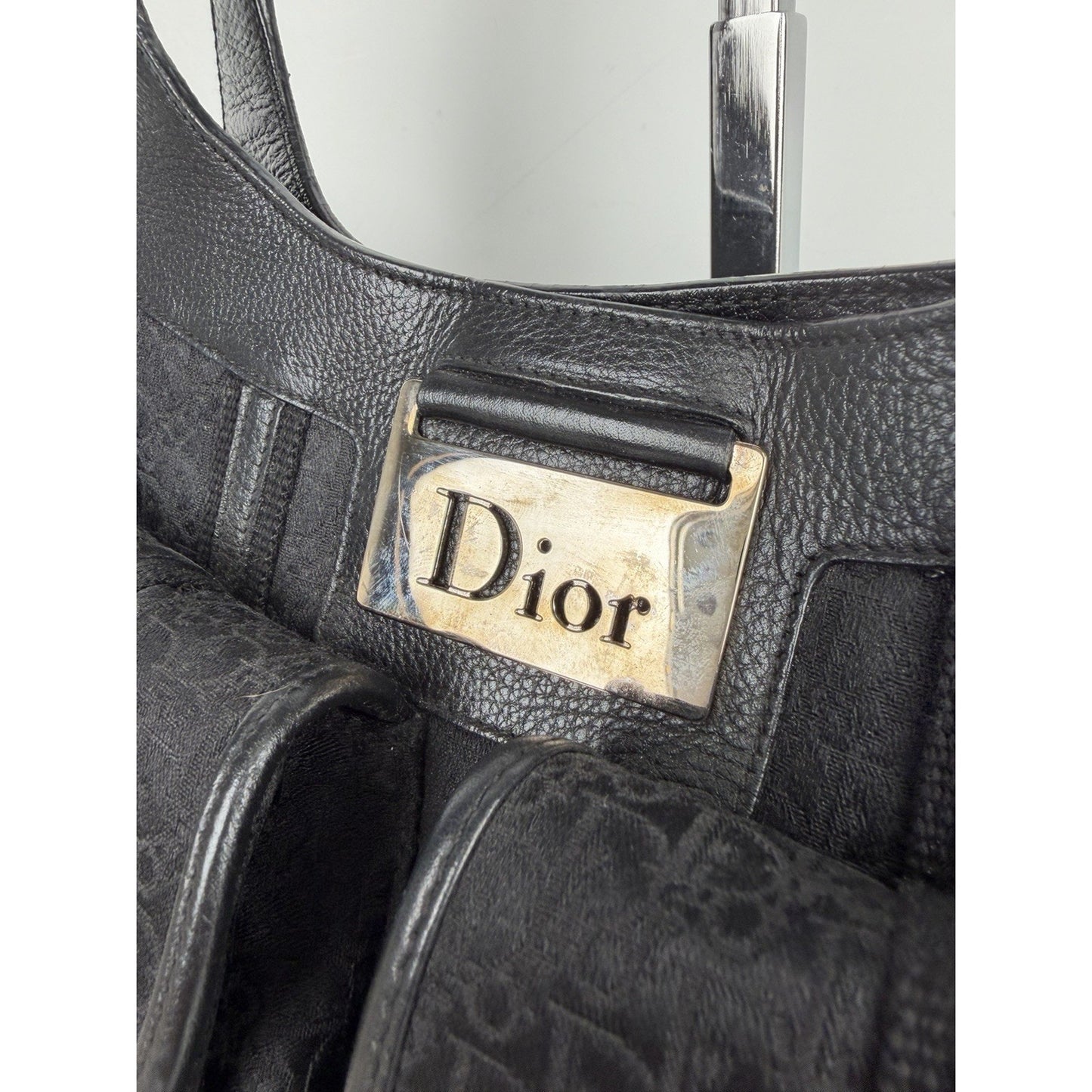 Christian Dior Vintage Diorissimo Multi-Pocket Shoulder Bag Black Canvas 2005 S7