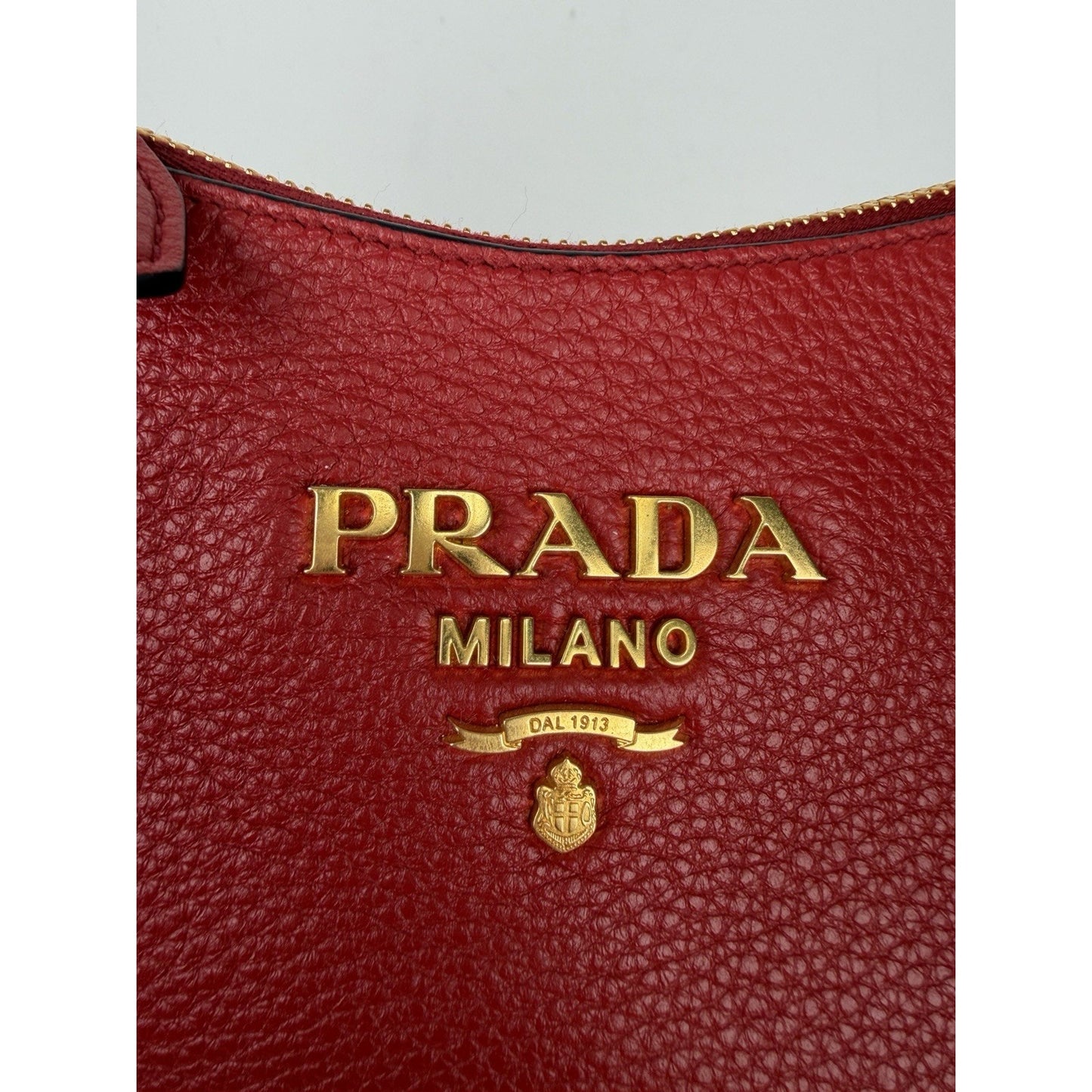 Prada Rubino Vitello Phenix Small Crossbody Bag in Red Leather S01